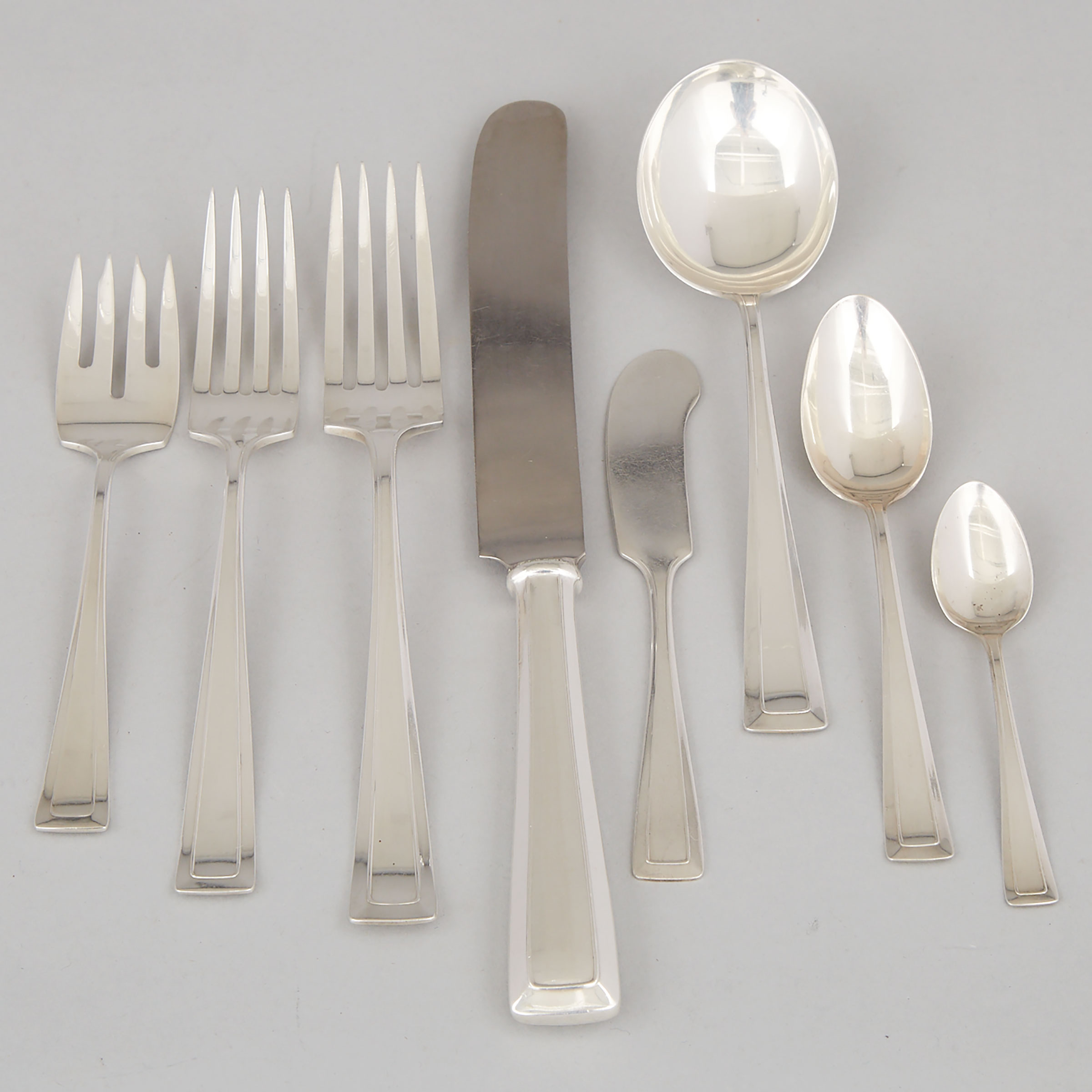 American Silver ‘Cabot’ Pattern Flatware, Wallace Silversmiths, Wallingford, Ct., 20th century