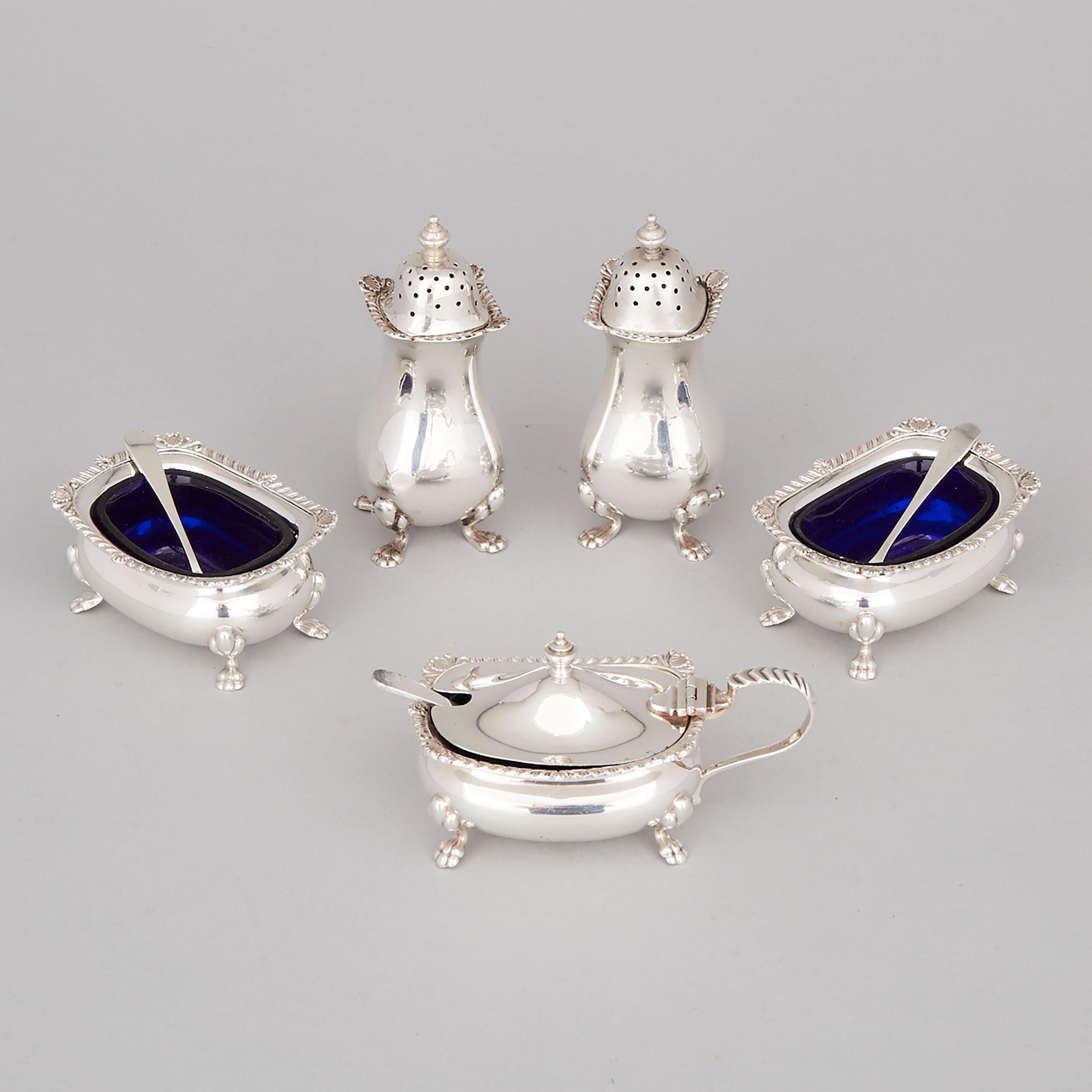 Canadian Silver Condiment Set, Henry Birks and Sons, Montreal, Que., 1955-57