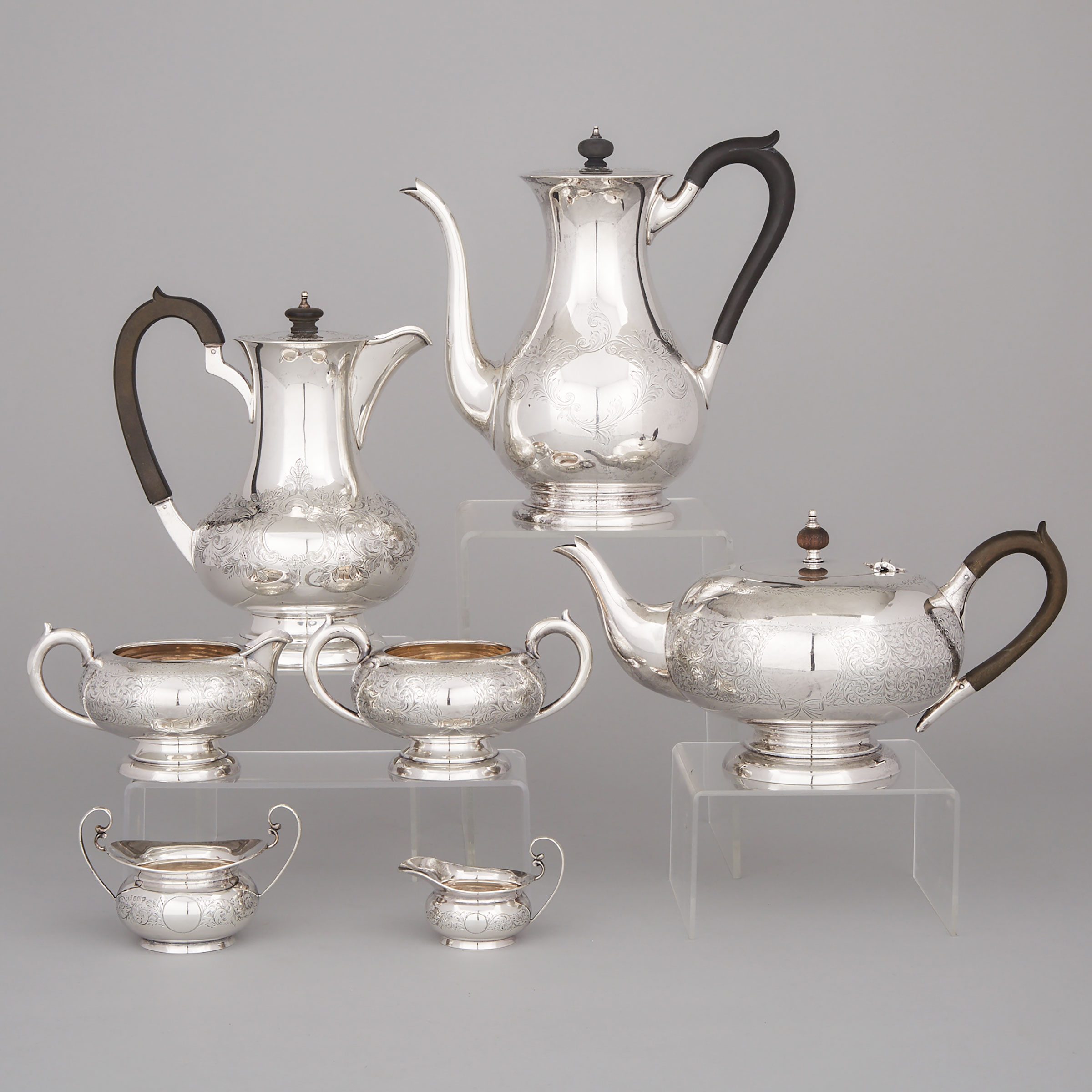 Assembled Canadian and English Silver Tea and Coffee Service, early 20th century