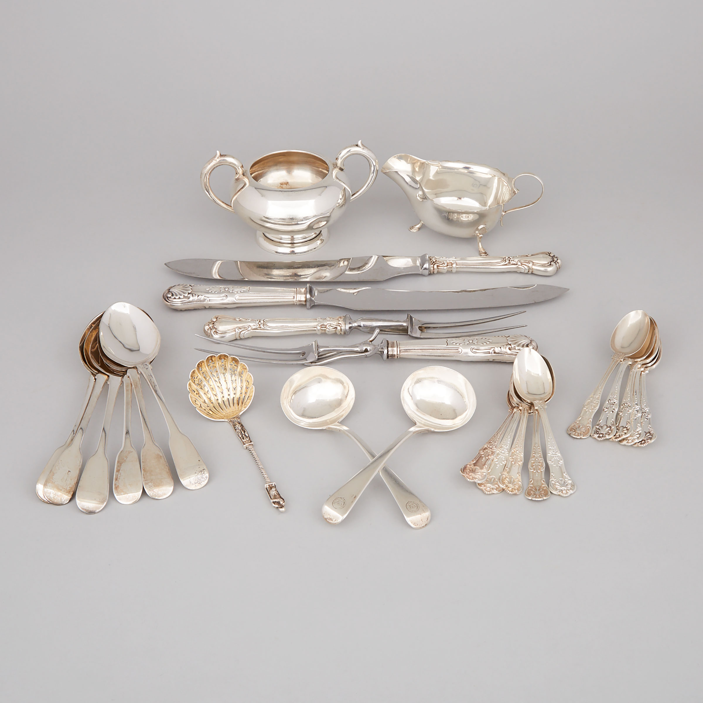 Group of Georgian, Victorian, Canadian and Italian Silver, 19th/20th century