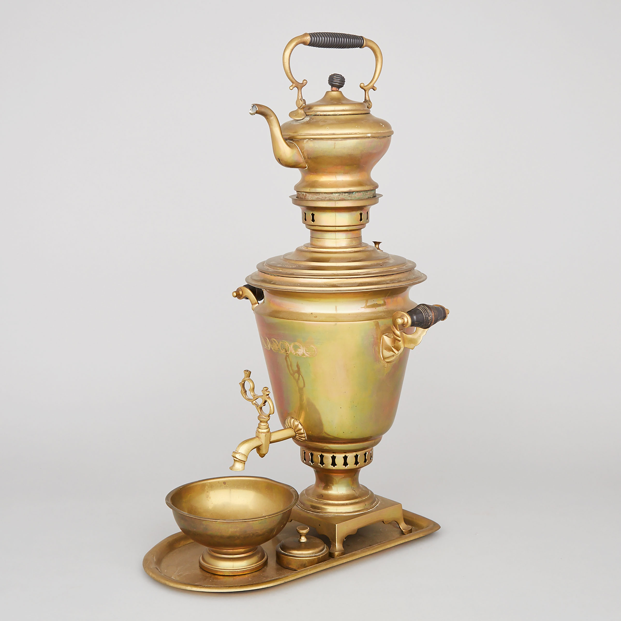 Russian Brass Samovar Set, c.1890