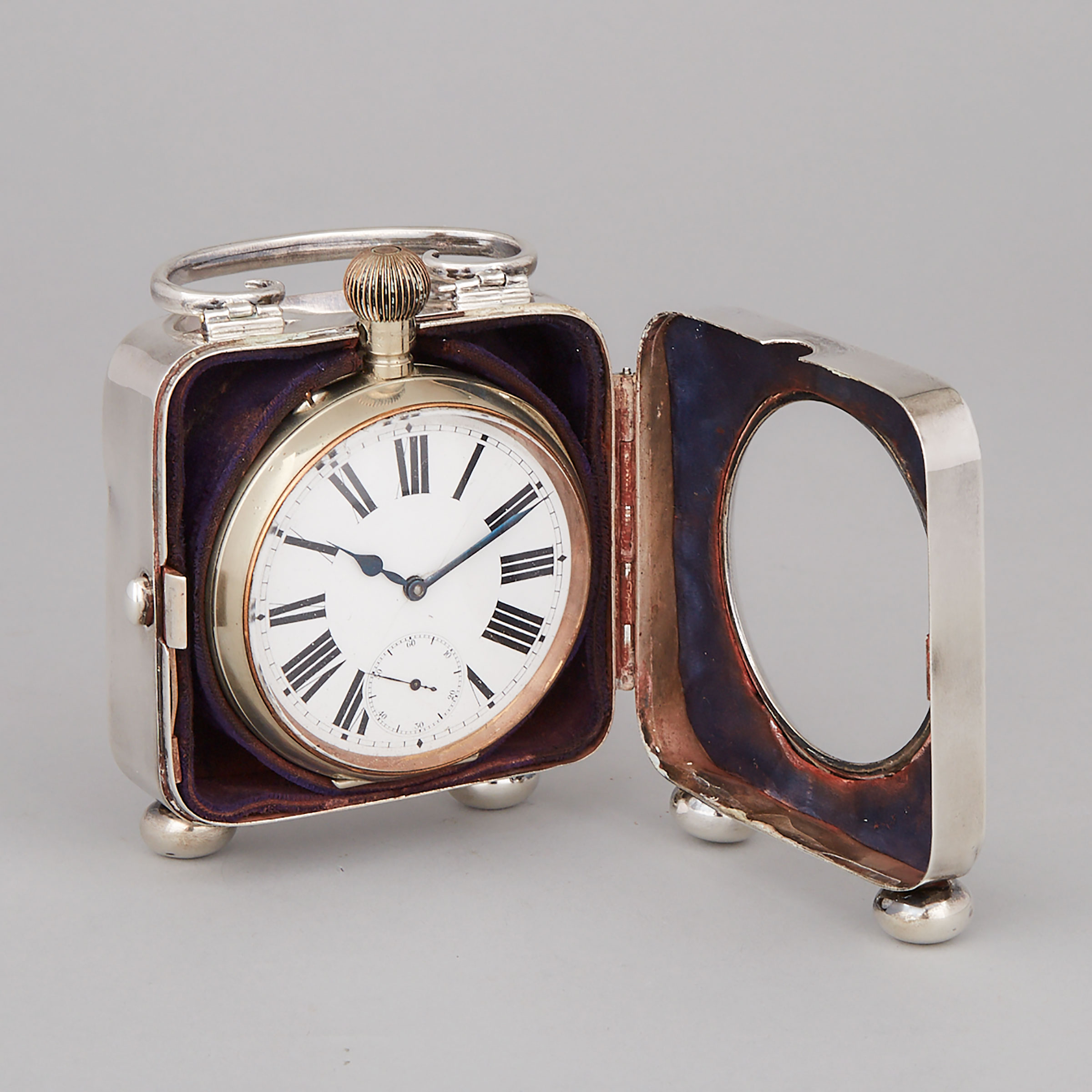 Edwardian Scottish Silver Cased Desk Watch, George Edward & Sons, Glasgow, 1904