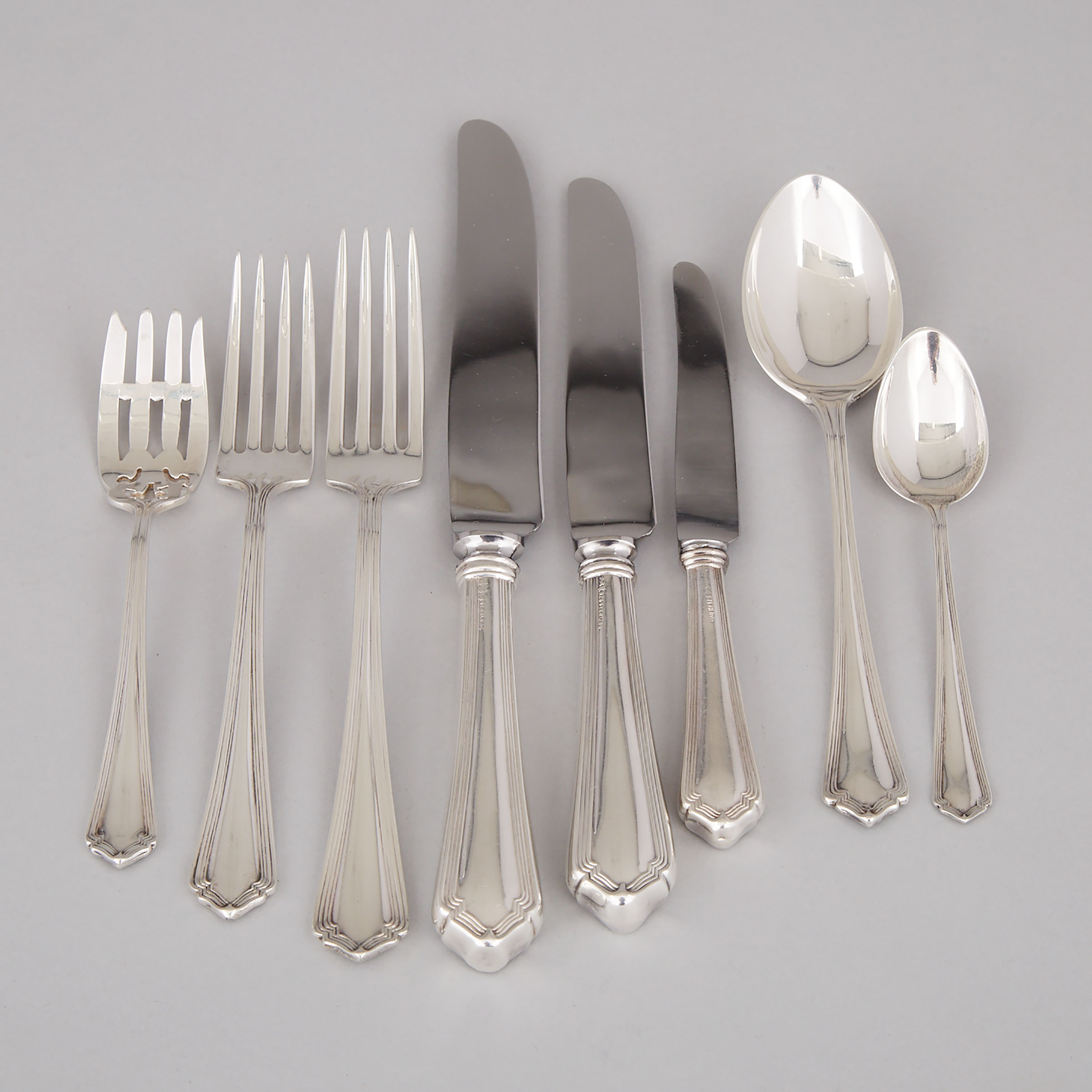 Canadian Silver Flatware Service, Roden Bros. and Ellis, Toronto, Ont., early 20th century