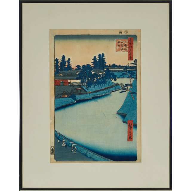 A Group of Four Framed Ukiyo-e Woodblock Prints, 19th Century