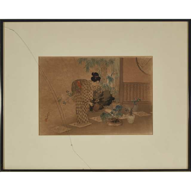 A Group of Three Framed Woodblock Prints, 19th/20th Century