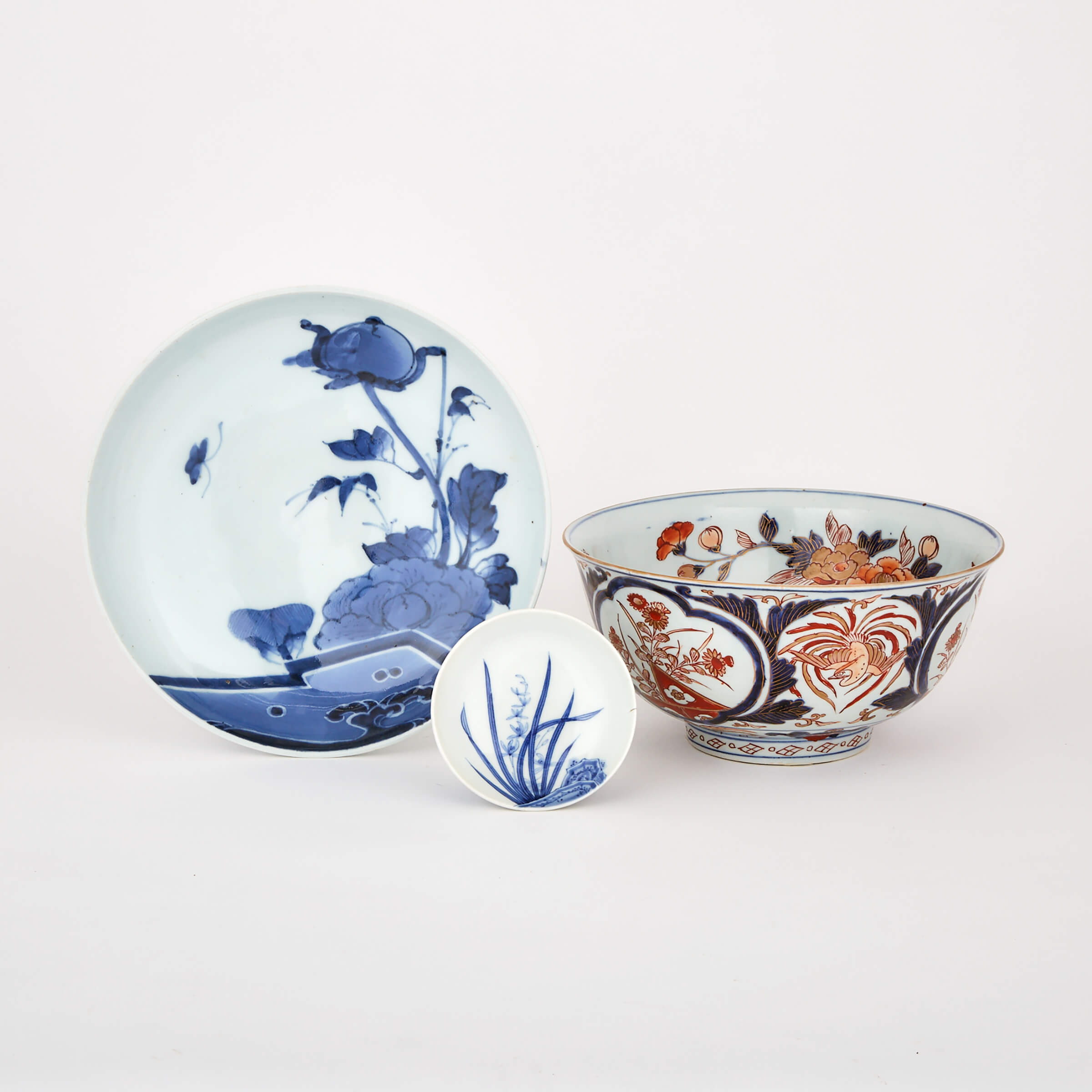 A Group of Three Japanese Porcelain Wares, 19th Century