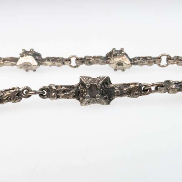 Robert Larin Canadian Pewter Brutalist Abstract Link Chain