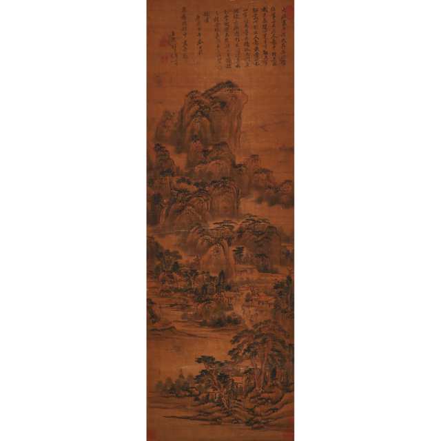 Attributed to Wang Yuanqi（1642～1715), Landscape, Scroll