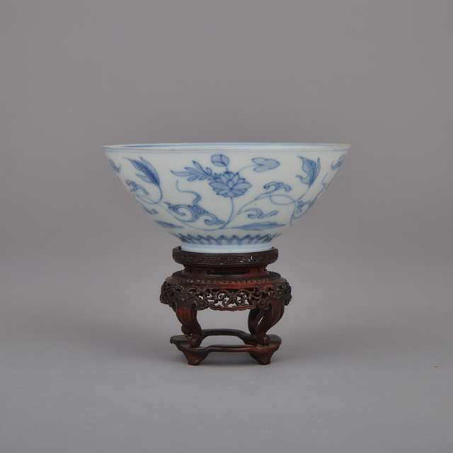 A Blue and White Floral Bowl, Yongzheng Period (1723-1735)