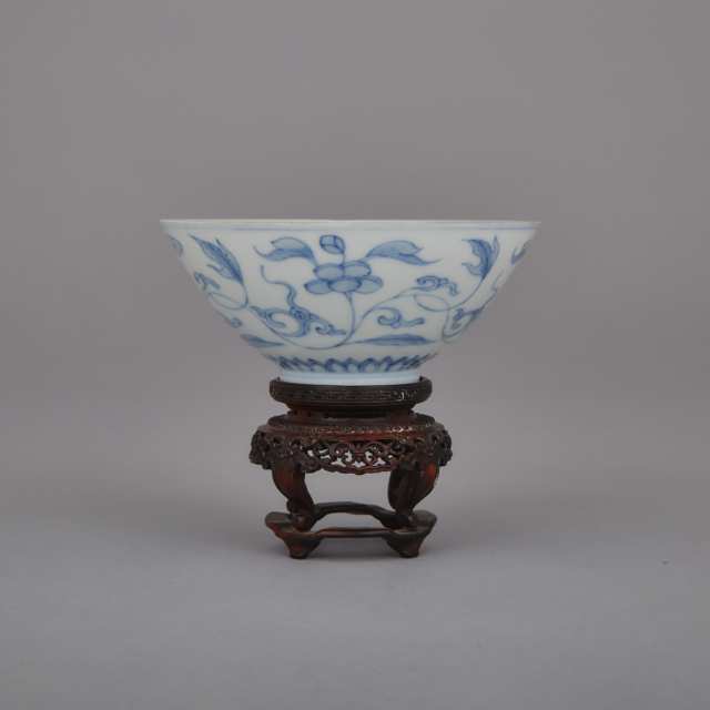 A Blue and White Floral Bowl, Yongzheng Period (1723-1735)