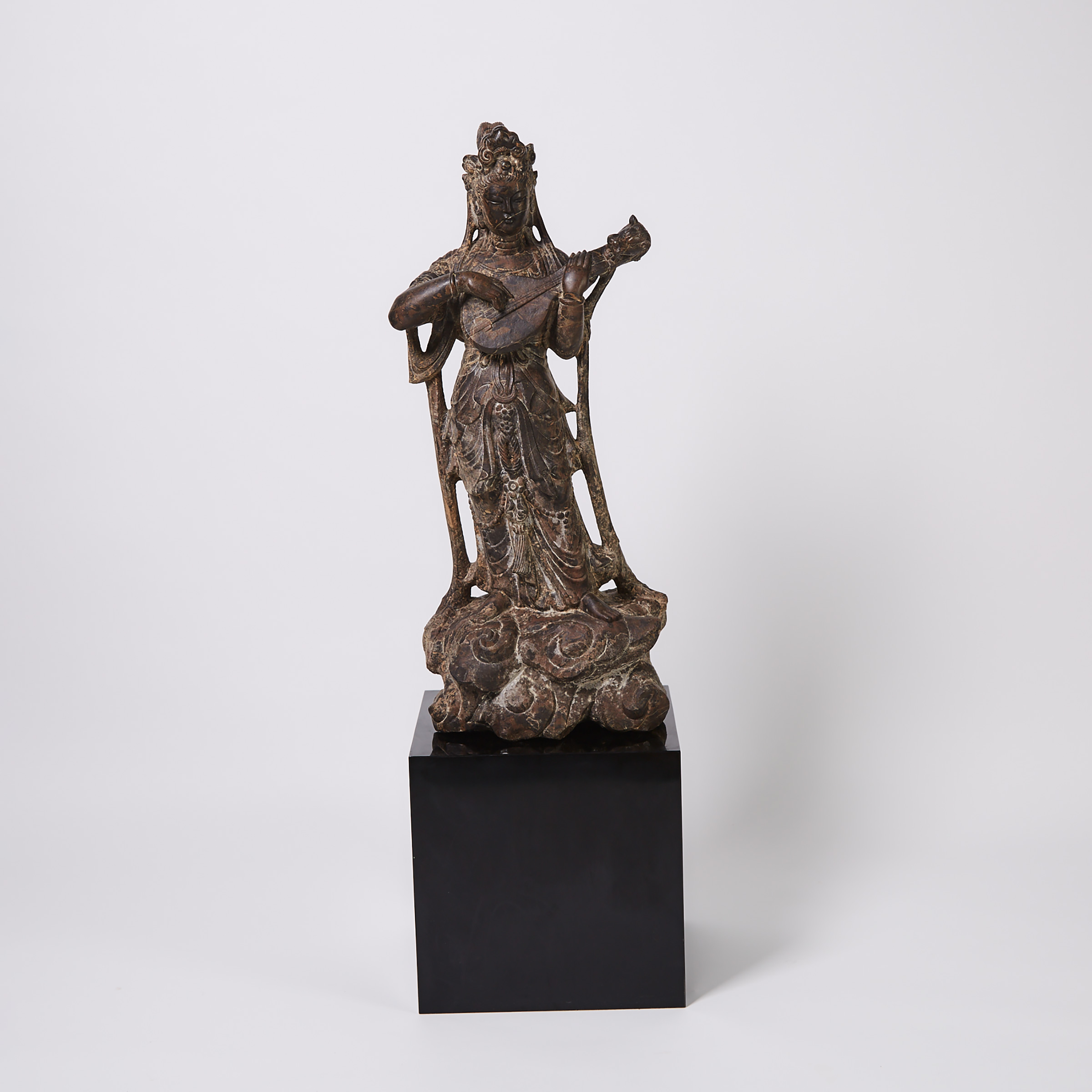 A Large Carved Marble Bodhisattva Figure, 19th/20th Century
