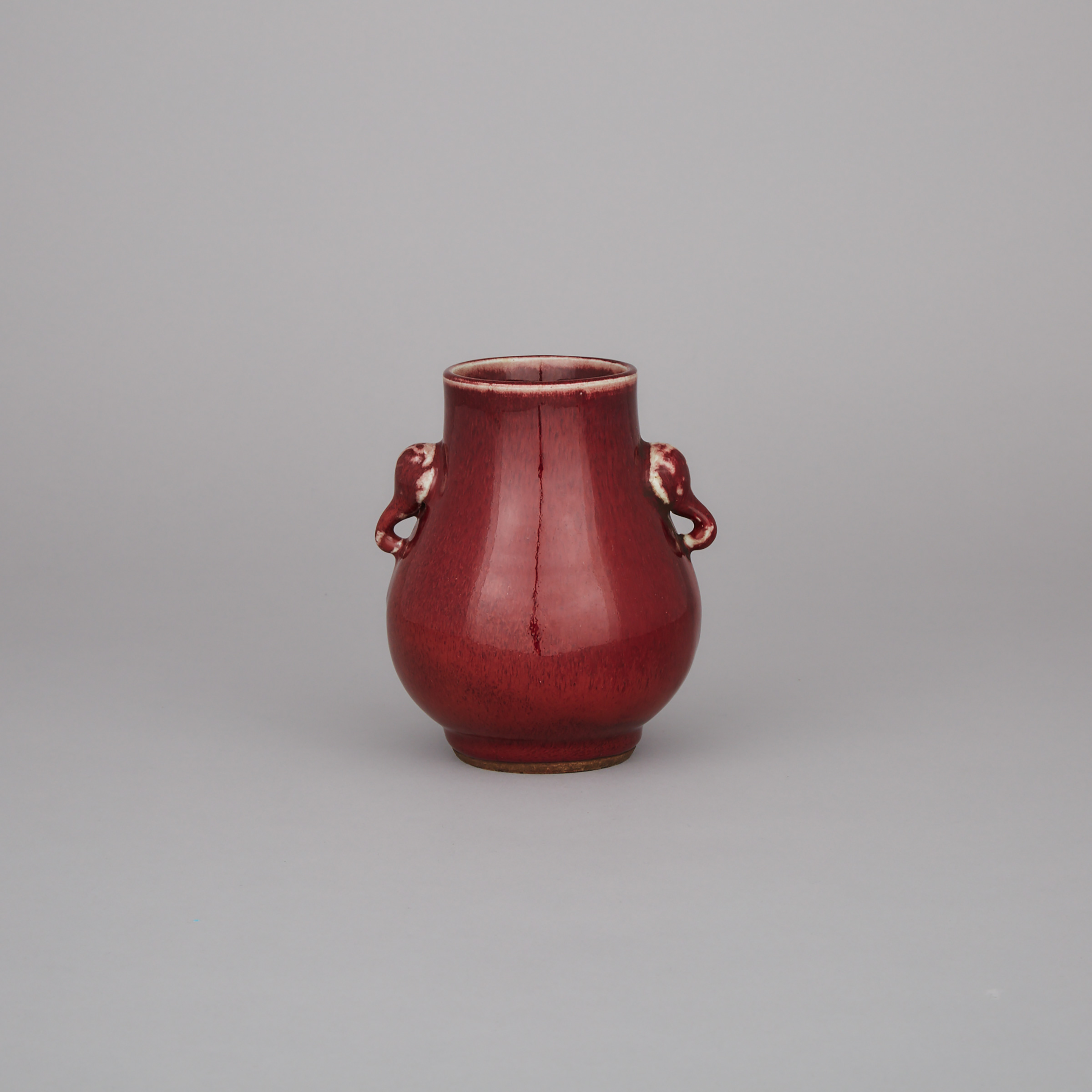 A Small Red Flambé-Glazed Hu Vase, 19th Century