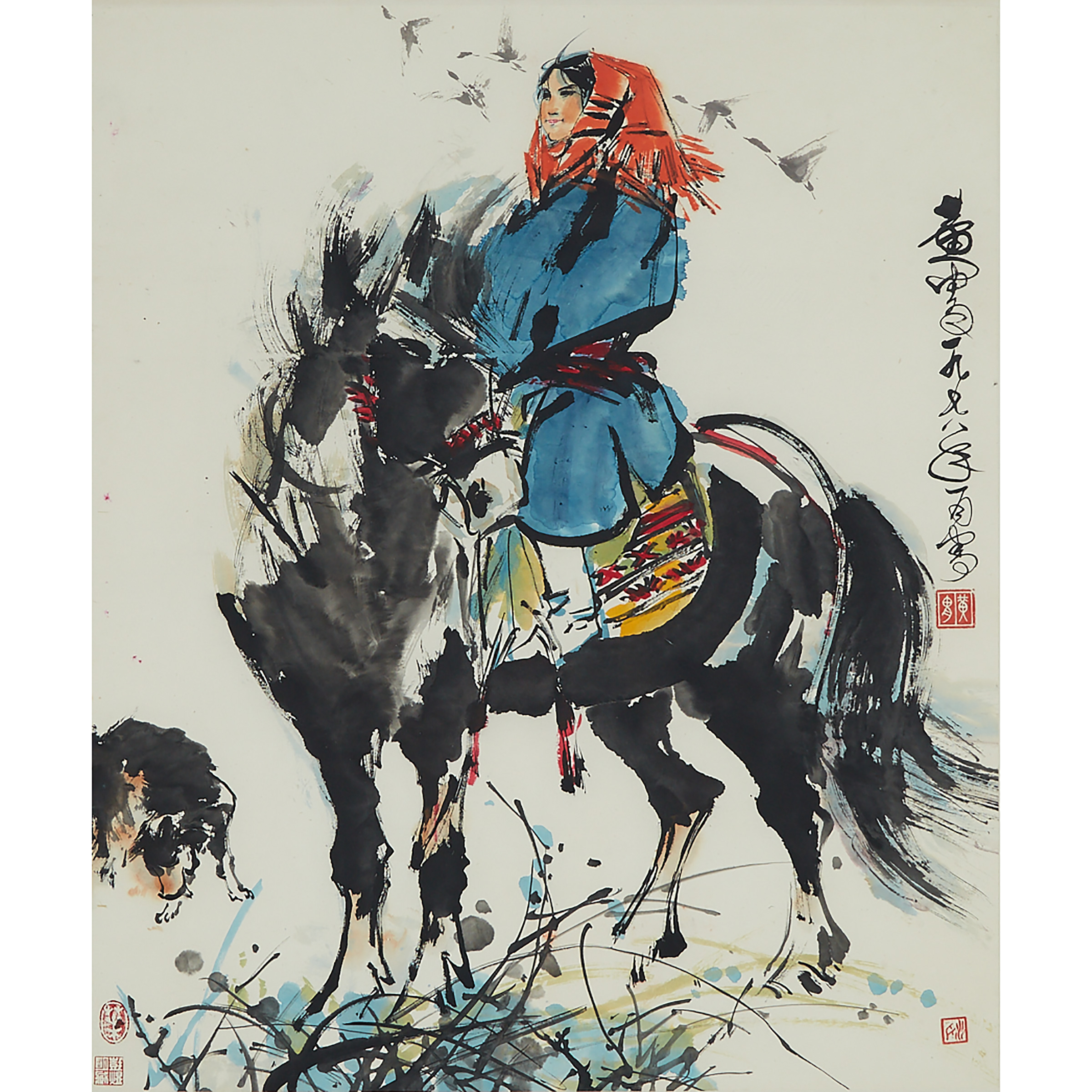 Attributed to Huang Zhou (1925-1997), Donkey Rider