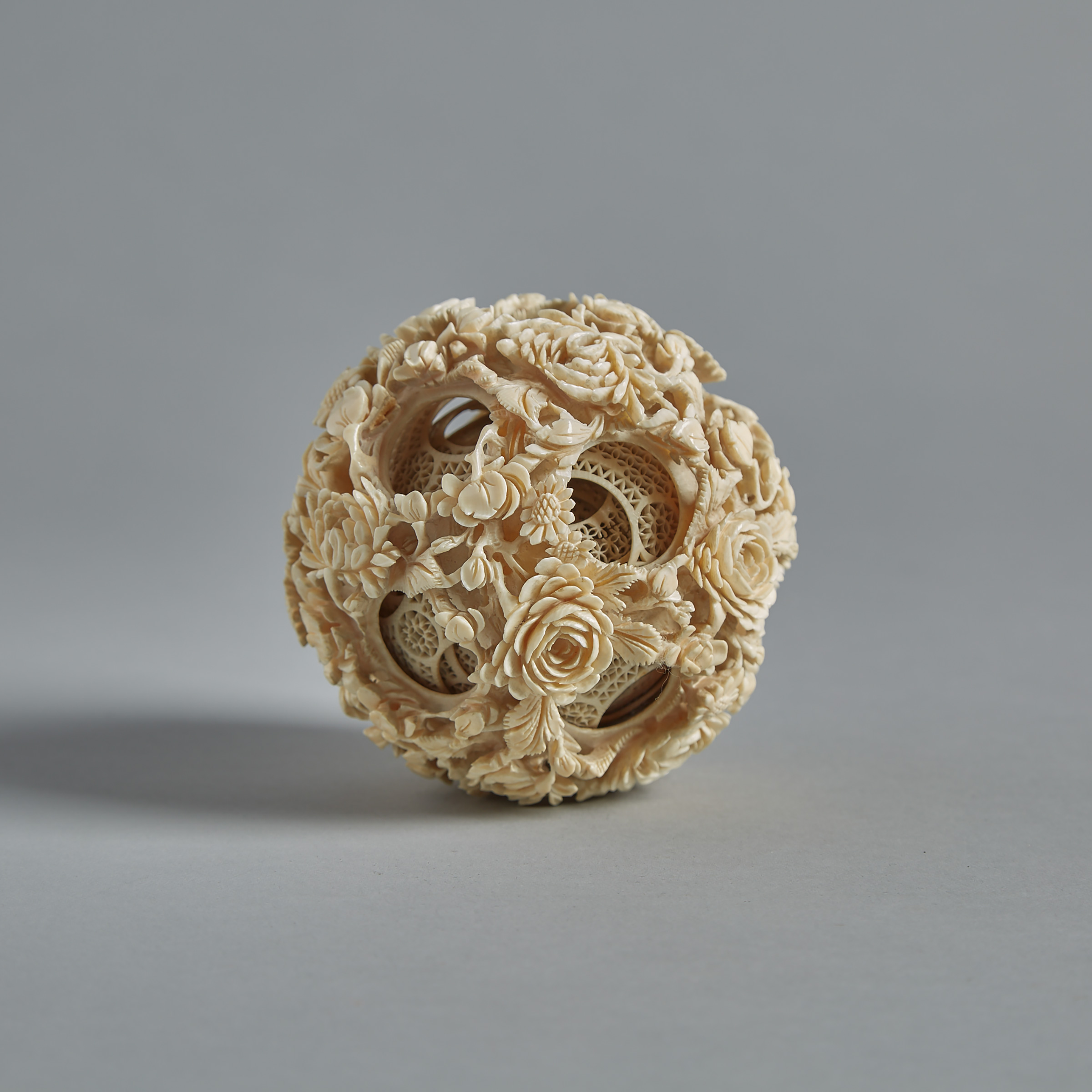 A Large Ivory Carved Puzzle Ball, Circa 1940