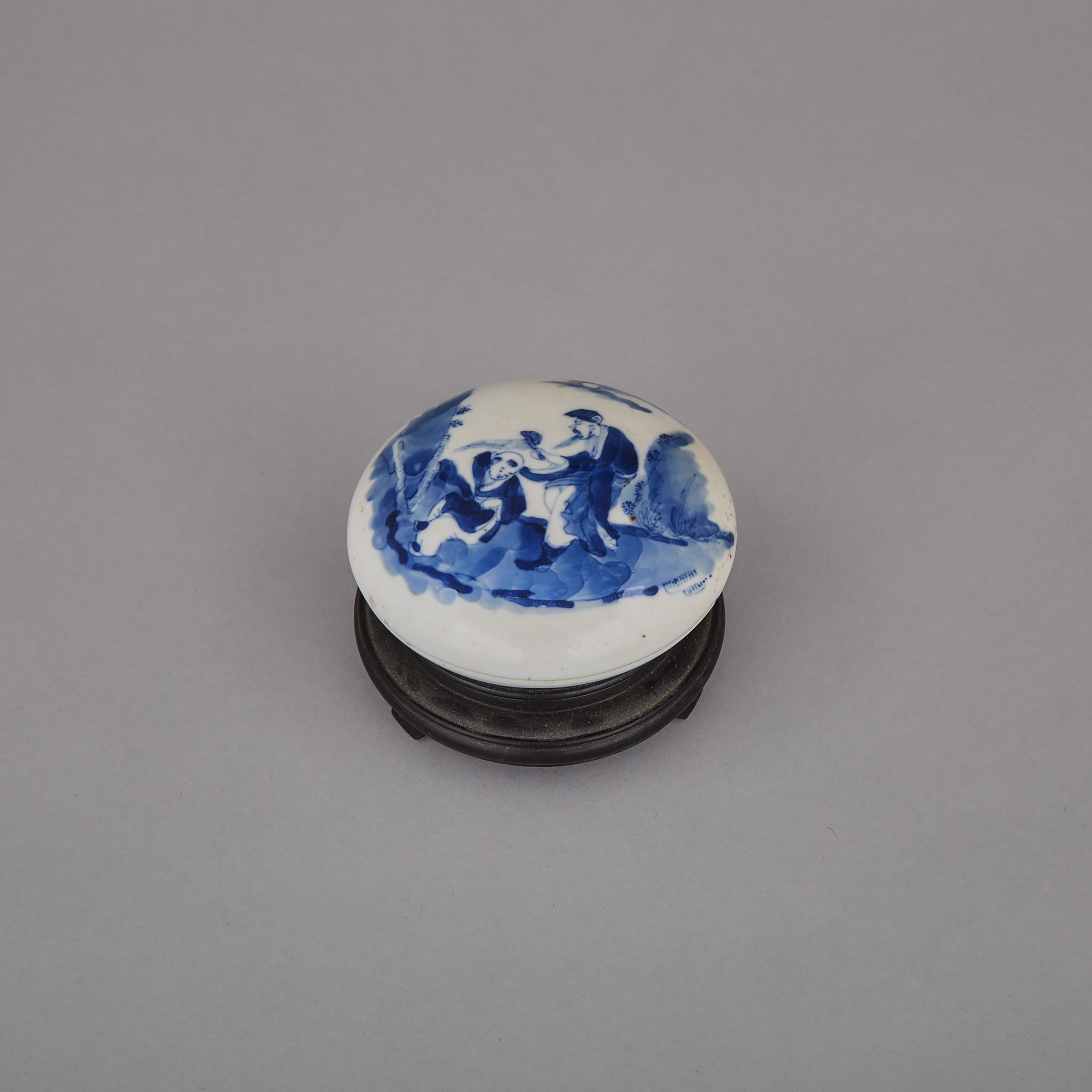 A Blue and White Seal Paste Box, Kangxi Mark and Period (1662-1722)