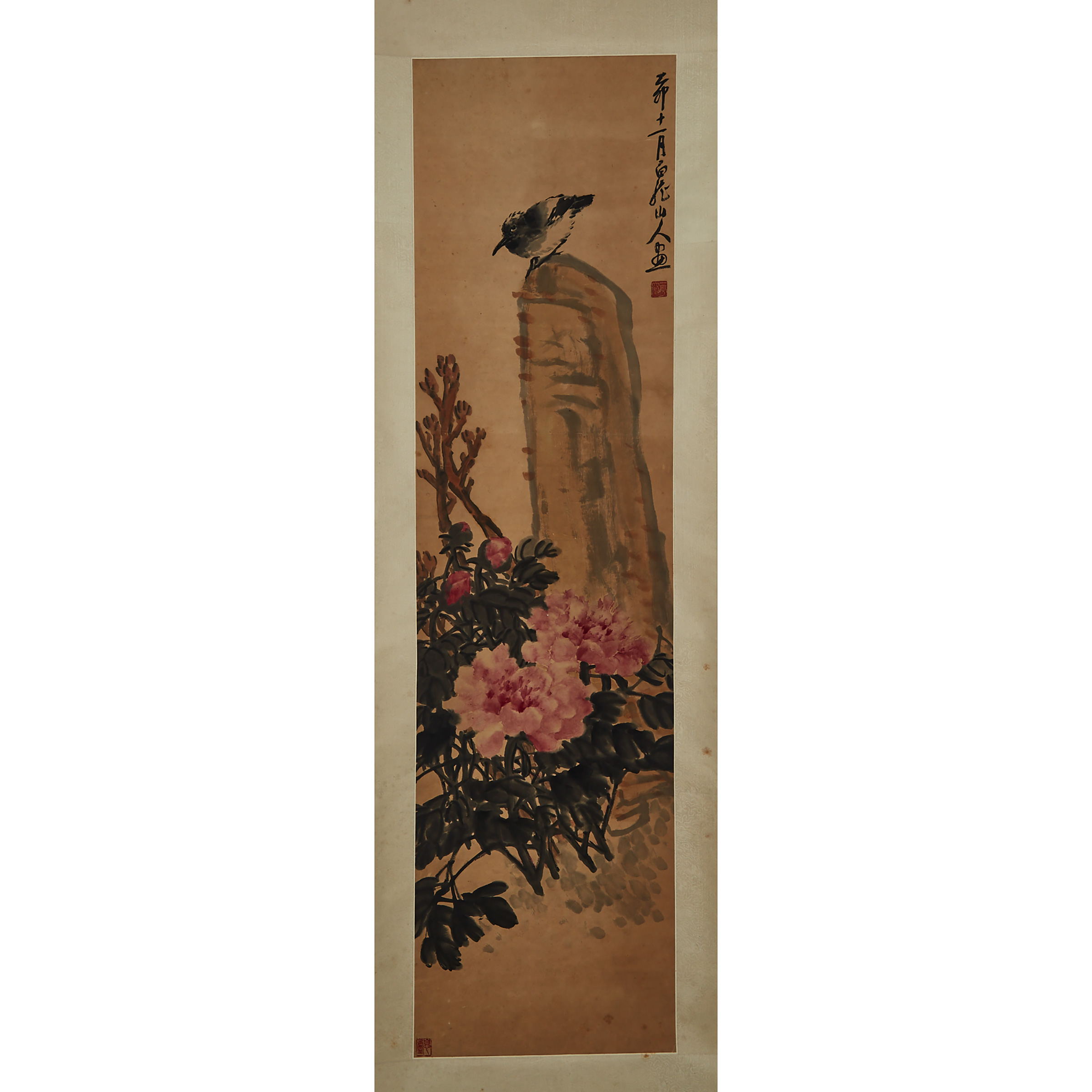 Attributed to Wang Zhen (1867-1938), Bird and Flower, 1915