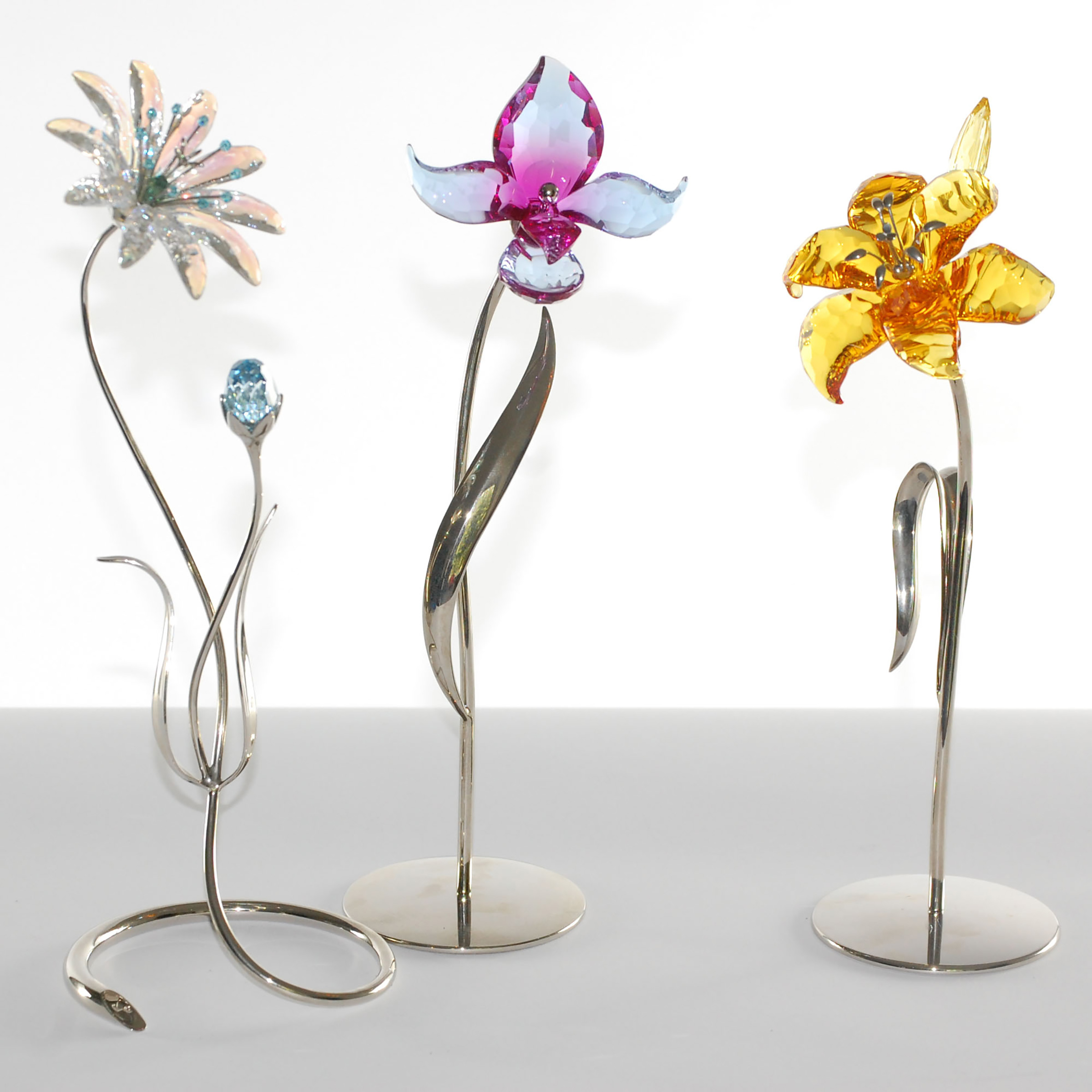 Swarovski Crystal Flowers: Dorora,   Dellaria and Tiger Lily, late 20th/early 21st century