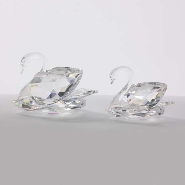 Six Swarovski Crystal Animal Mother and Baby Figurines, late 20th/early 21st century
