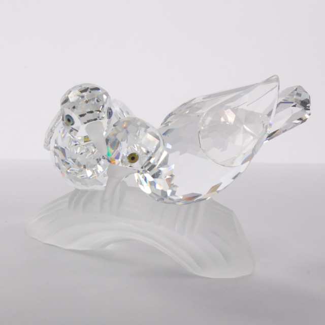 Swarovski Crystal ‘Caring and Sharing’ Birds: Woodpeckers and Turtledoves, 1988/1989