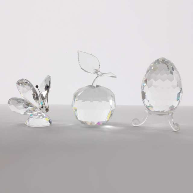 Five Swarovski Crystal Decorative Objects, late 20th/early 21st century
