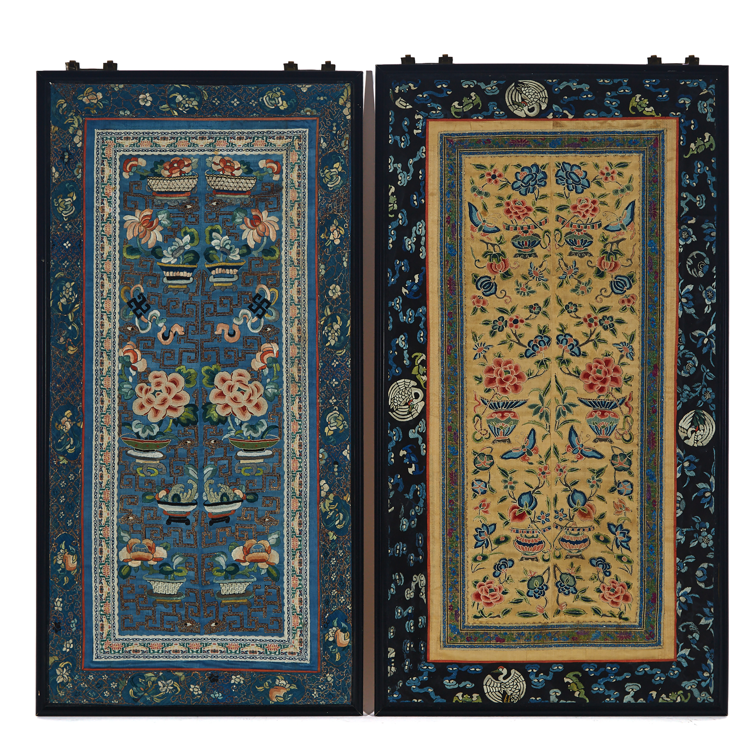 Two Framed Chinese Silk Embroideries