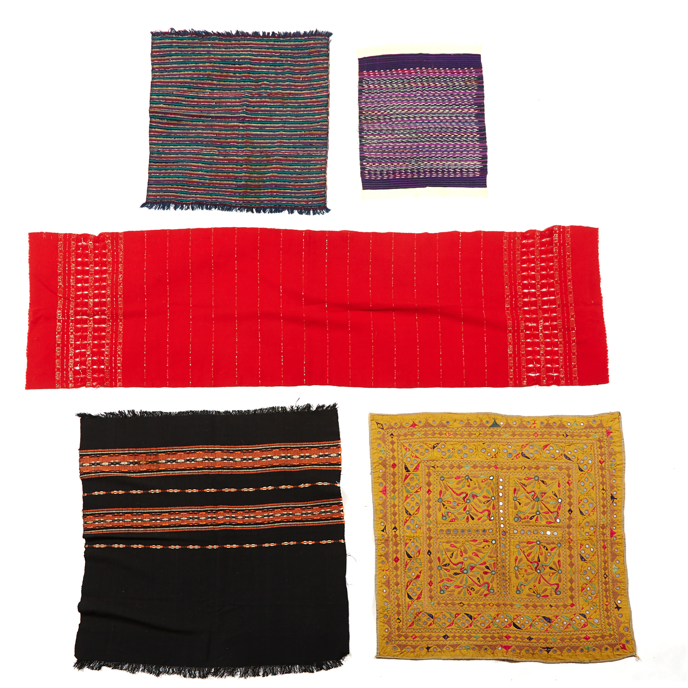 Group of Five Indian Textiles