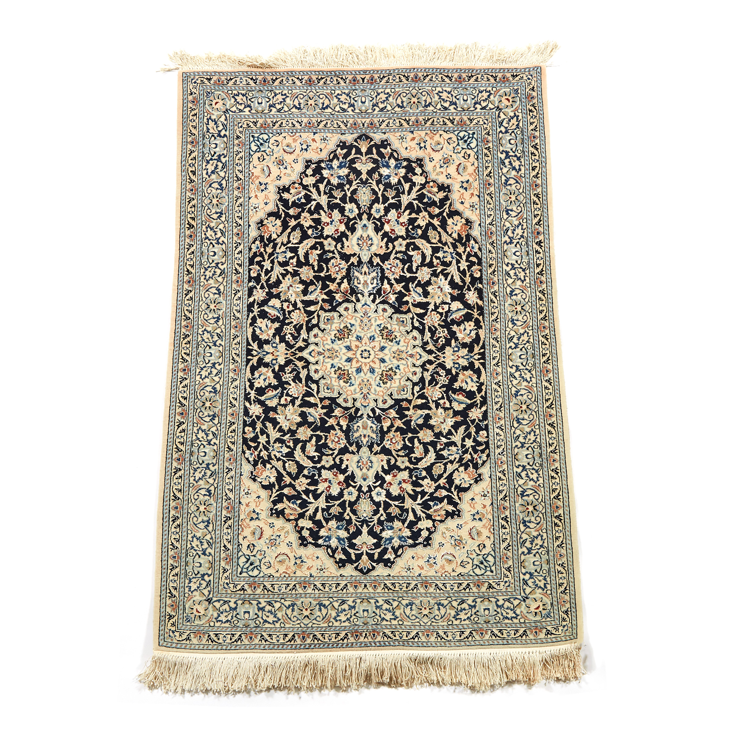 Fine Wool and Silk Nain Rug, Persian, late 20th century