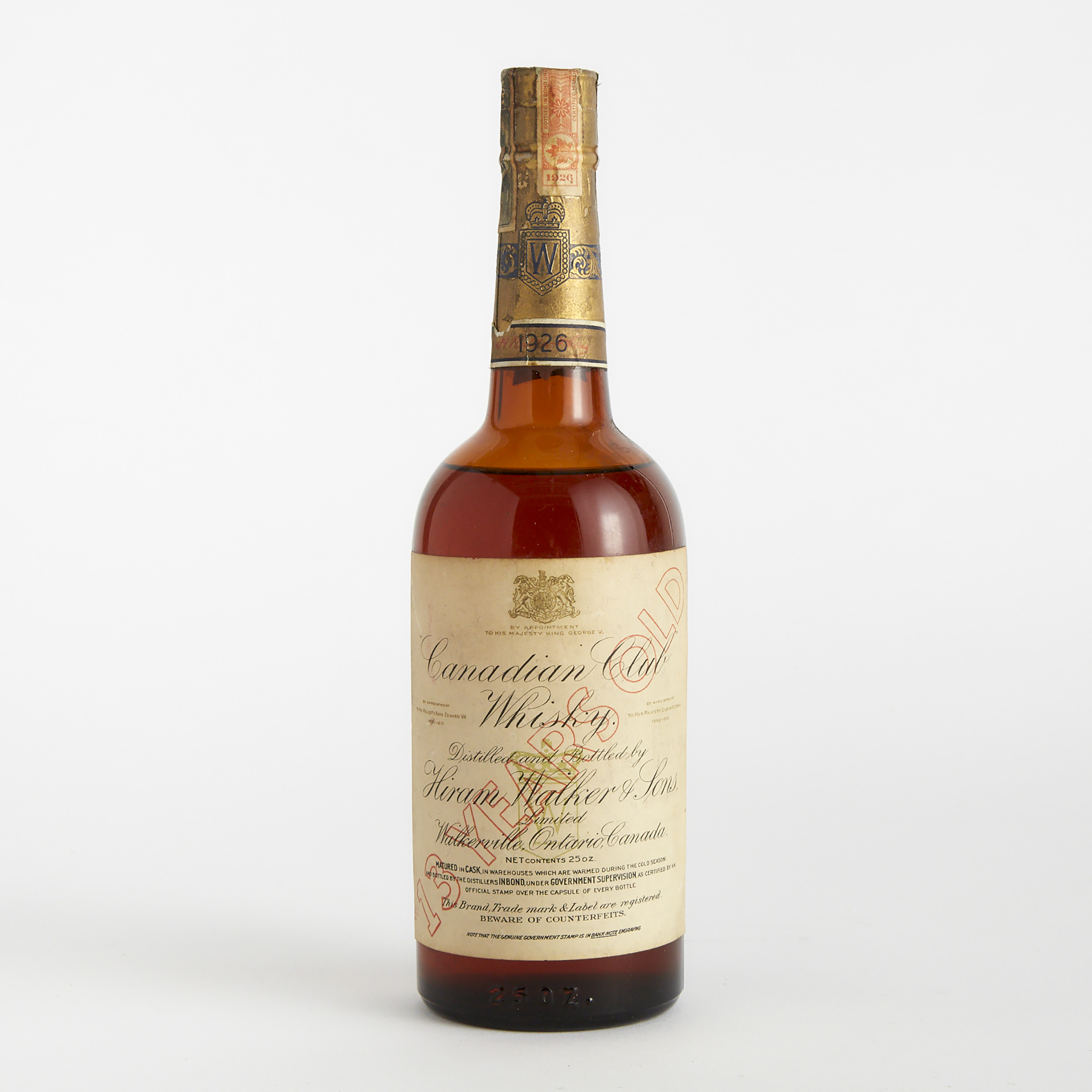 CANADIAN CLUB WHISKY 13 YEARS (ONE 25 OUNCES)