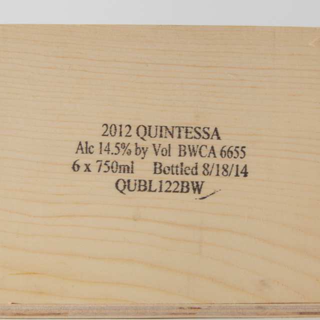 QUINTESSA PROPRIETARY RED WINE 2012 (6, OWC) WA 94