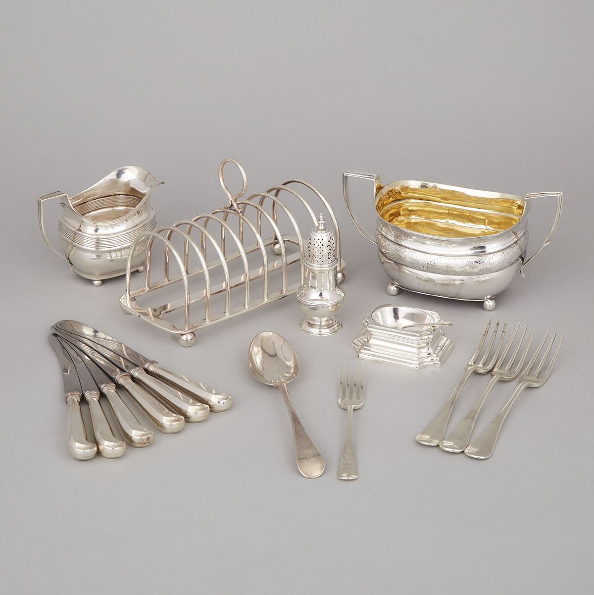 Group of English Silver, mid-18th to 20th century