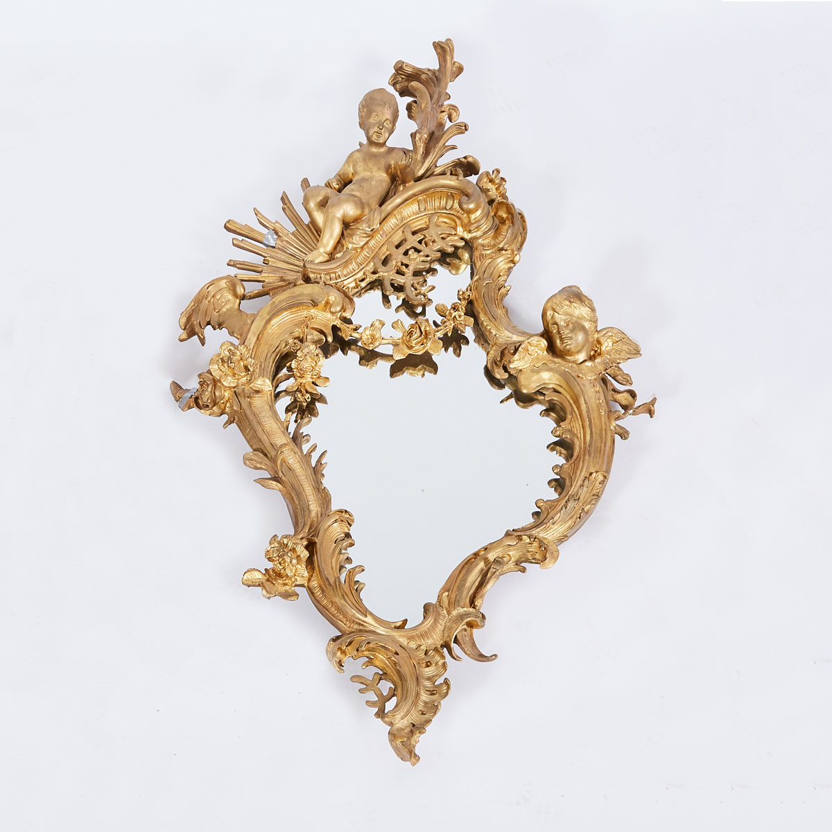 Large Rococo Style Giltwood Mirror, 19th century