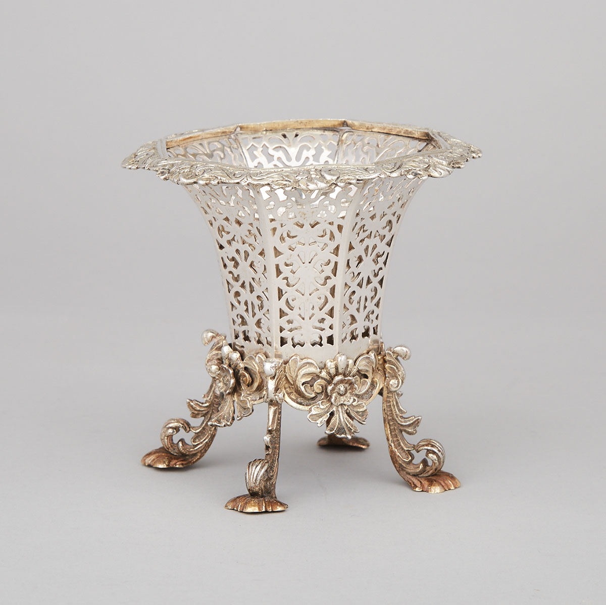 Turkish Silver Pierced Vase, c.1900