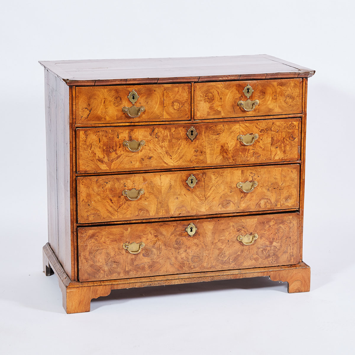 George I Walnut and Oyster Veneered Chest of Drawers, early 18th century