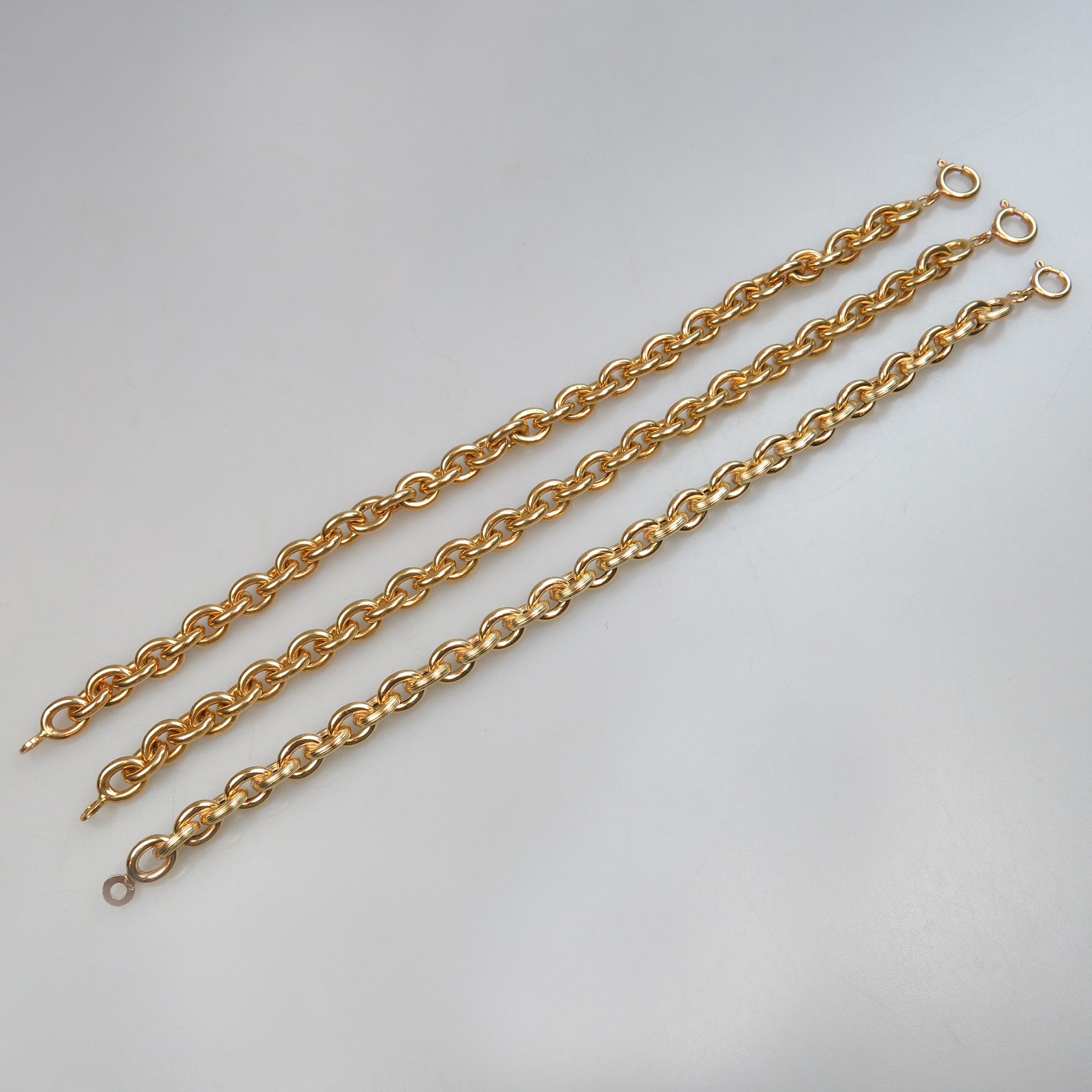 3x 18K Yellow Gold Link Bracelets