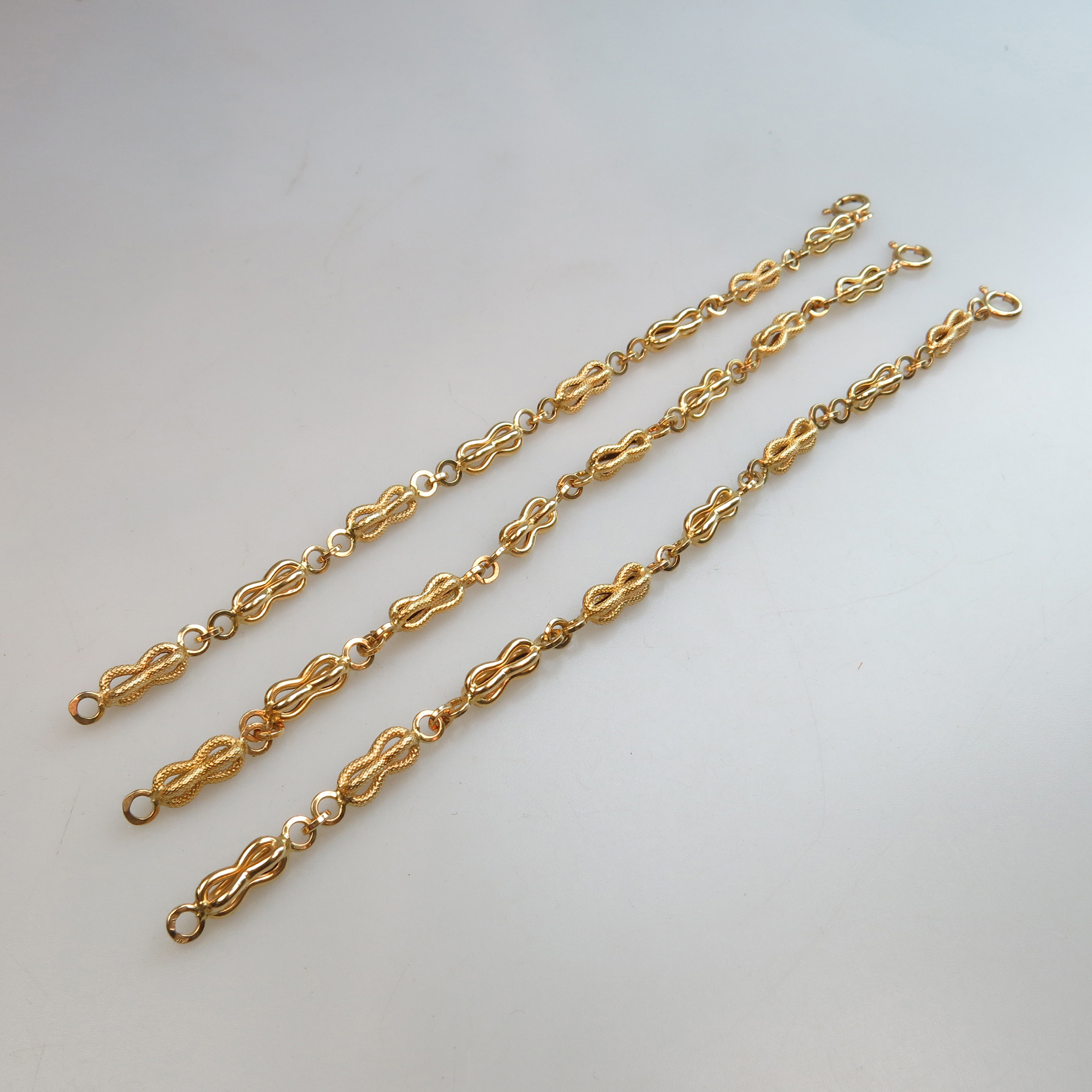 3 x 18K Yellow Gold Link Bracelets
