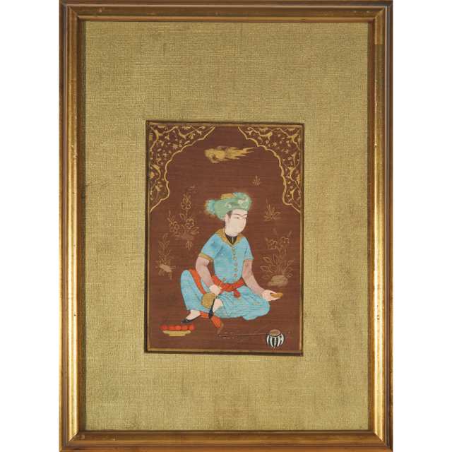 Safavid School, Seated Prince, Late 19th/Early 20th Century