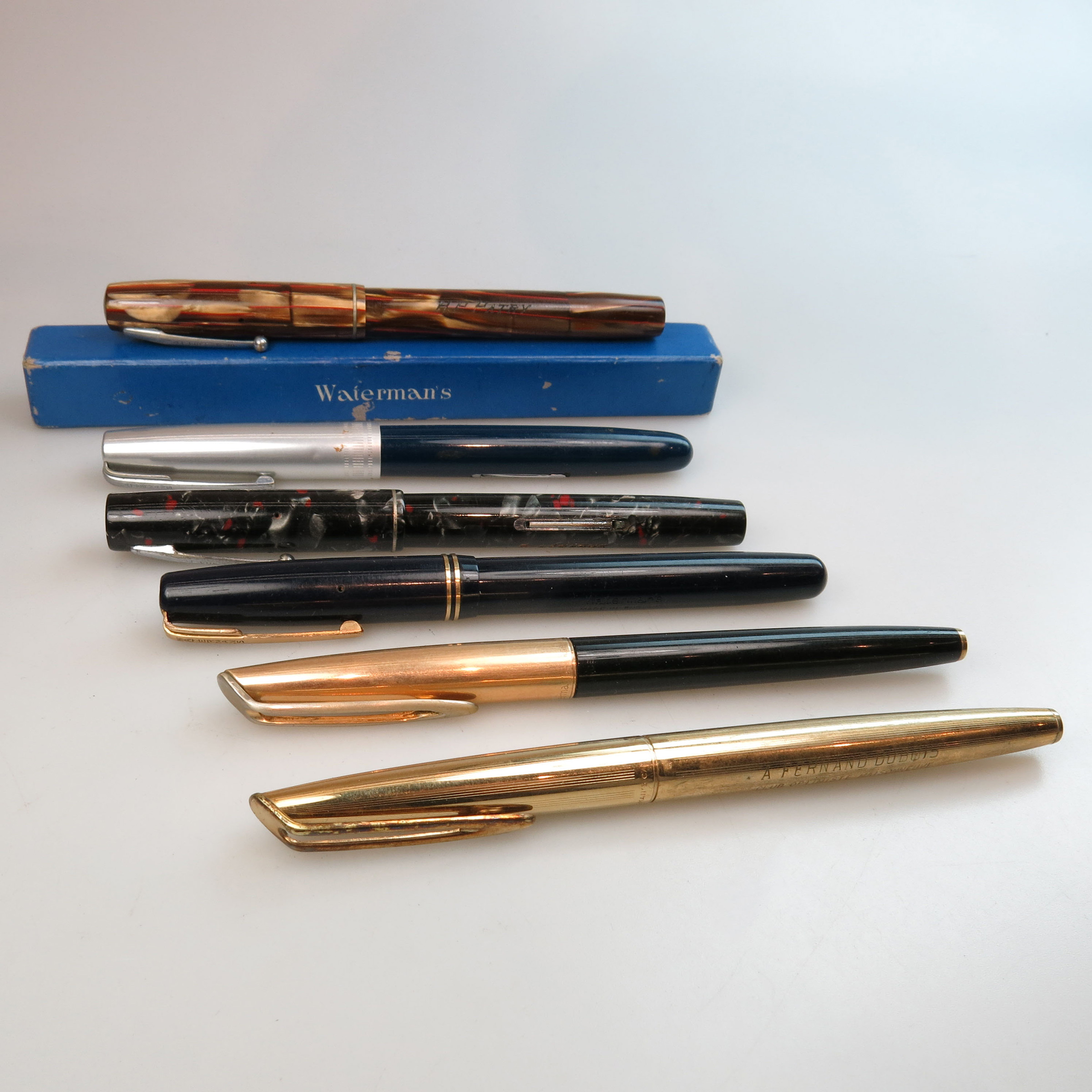 6 Various Waterman Fountain Pens
