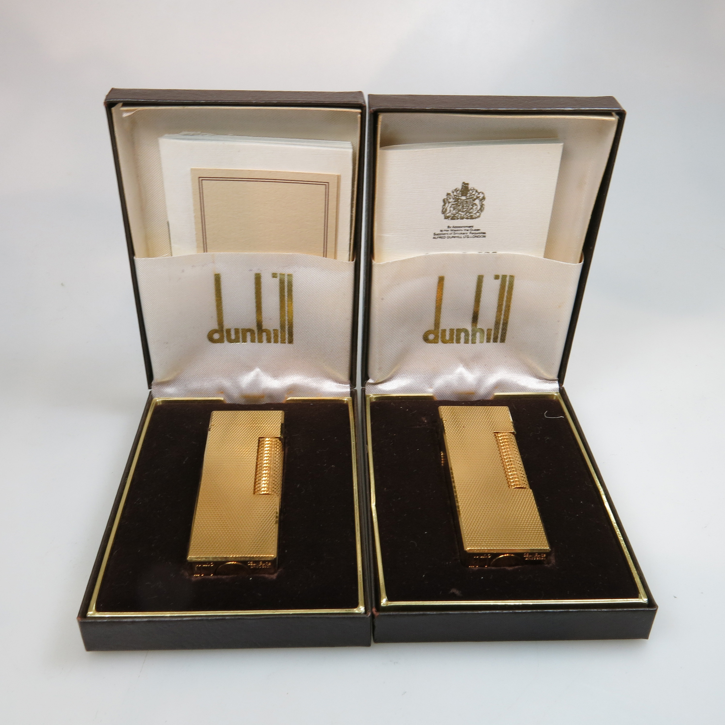 2 Dunhill Rollagas Gold-Plated Lighters