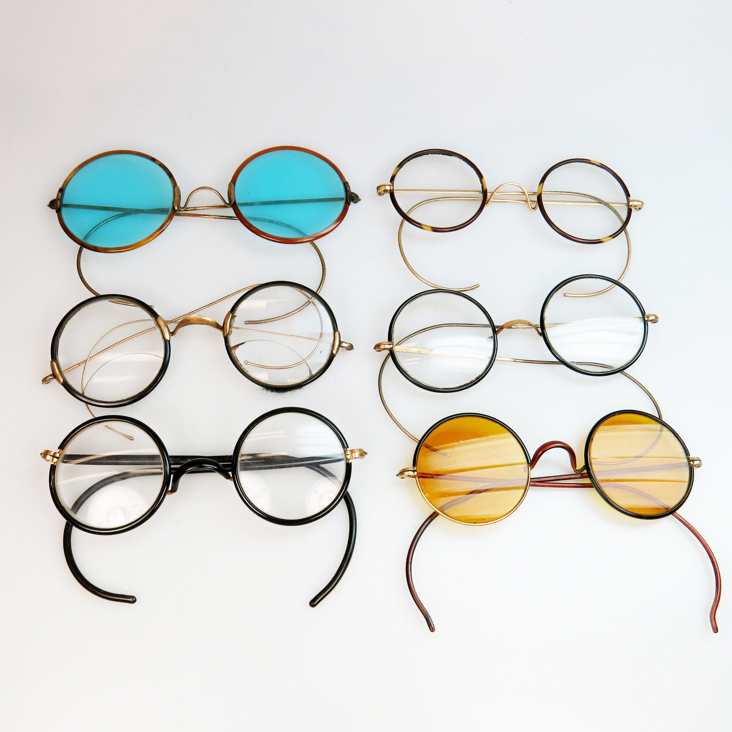 6 Pairs Of Early 20th Century Spectacles