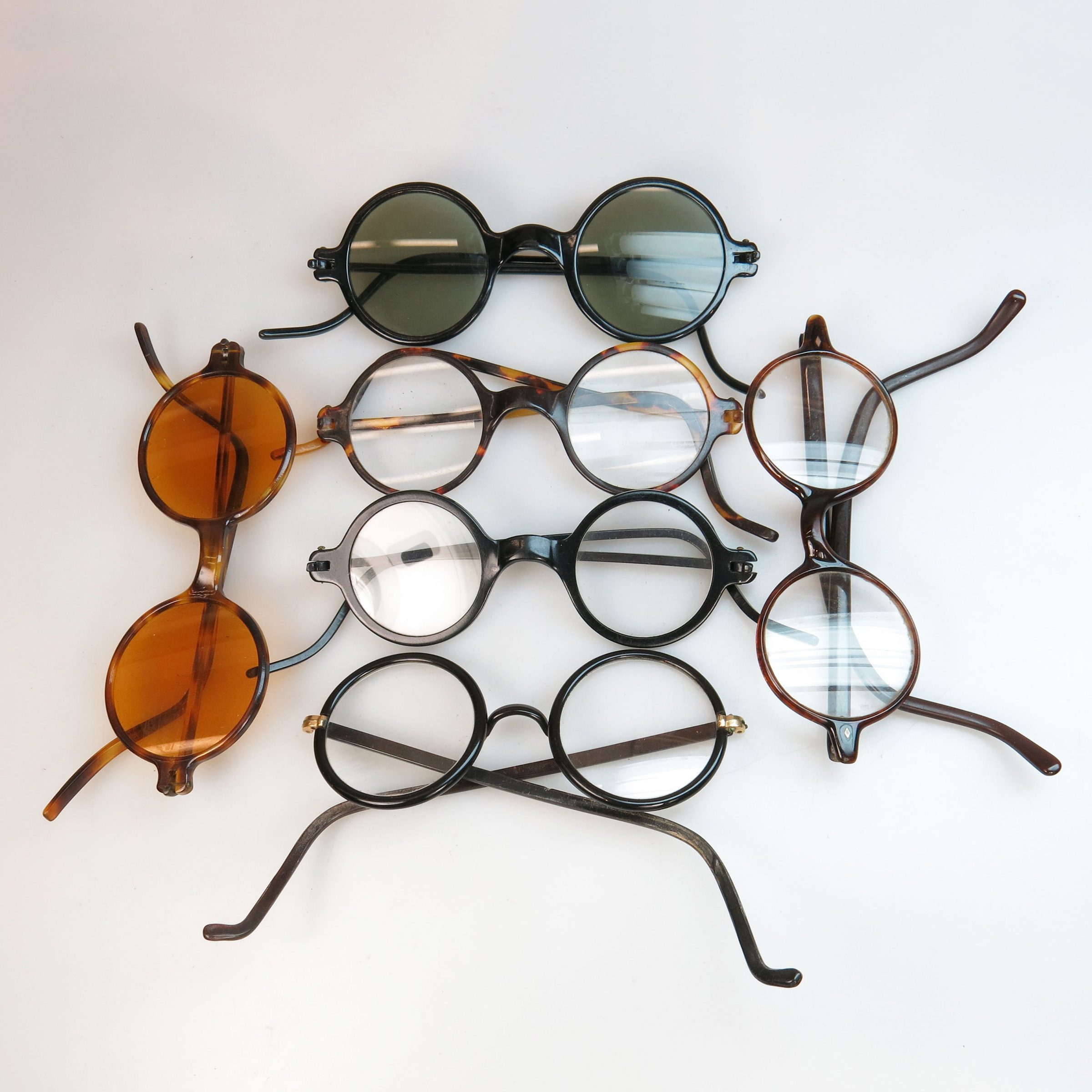 6 Pairs Of Early 20th Century Temple Spectacles