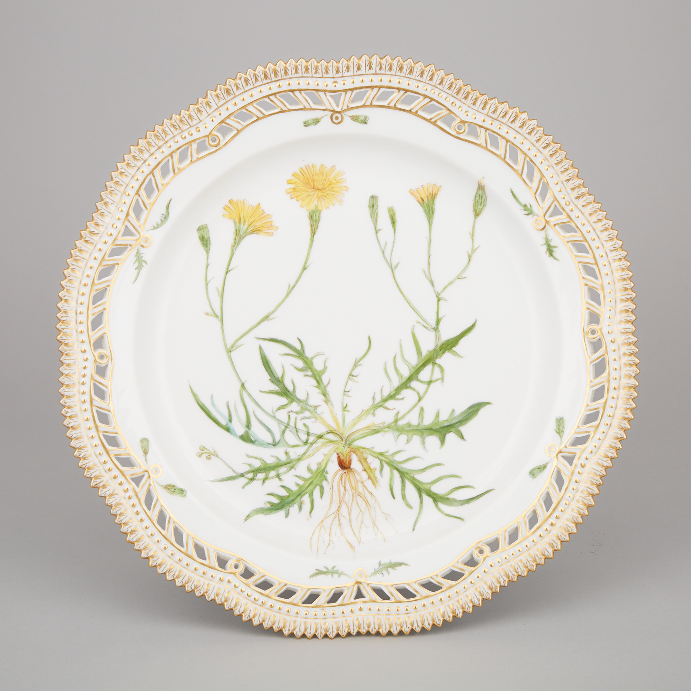 Royal Copenhagen ‘Flora Danica’ Reticulated Large Plate, 20th century