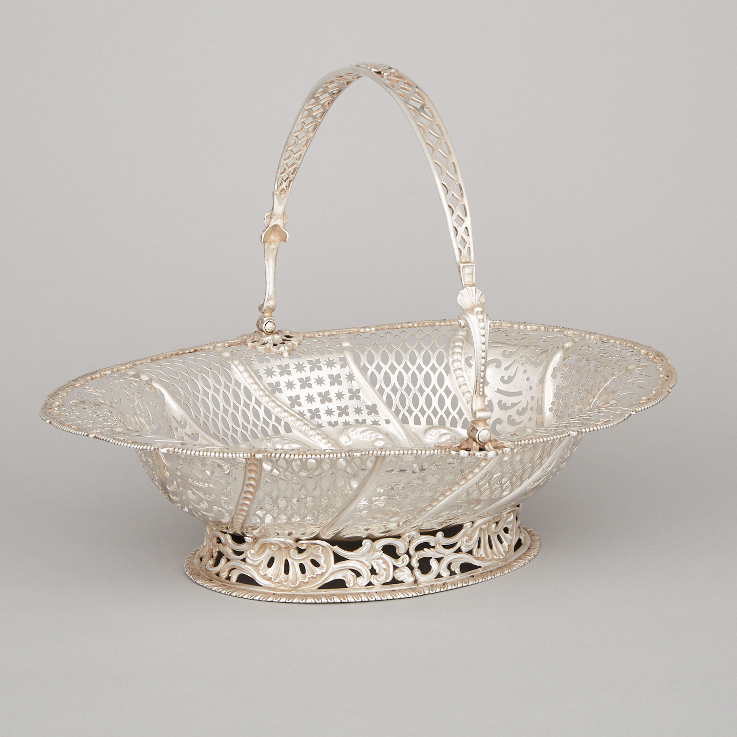 George III Silver Oval Cake Basket, London, 1767