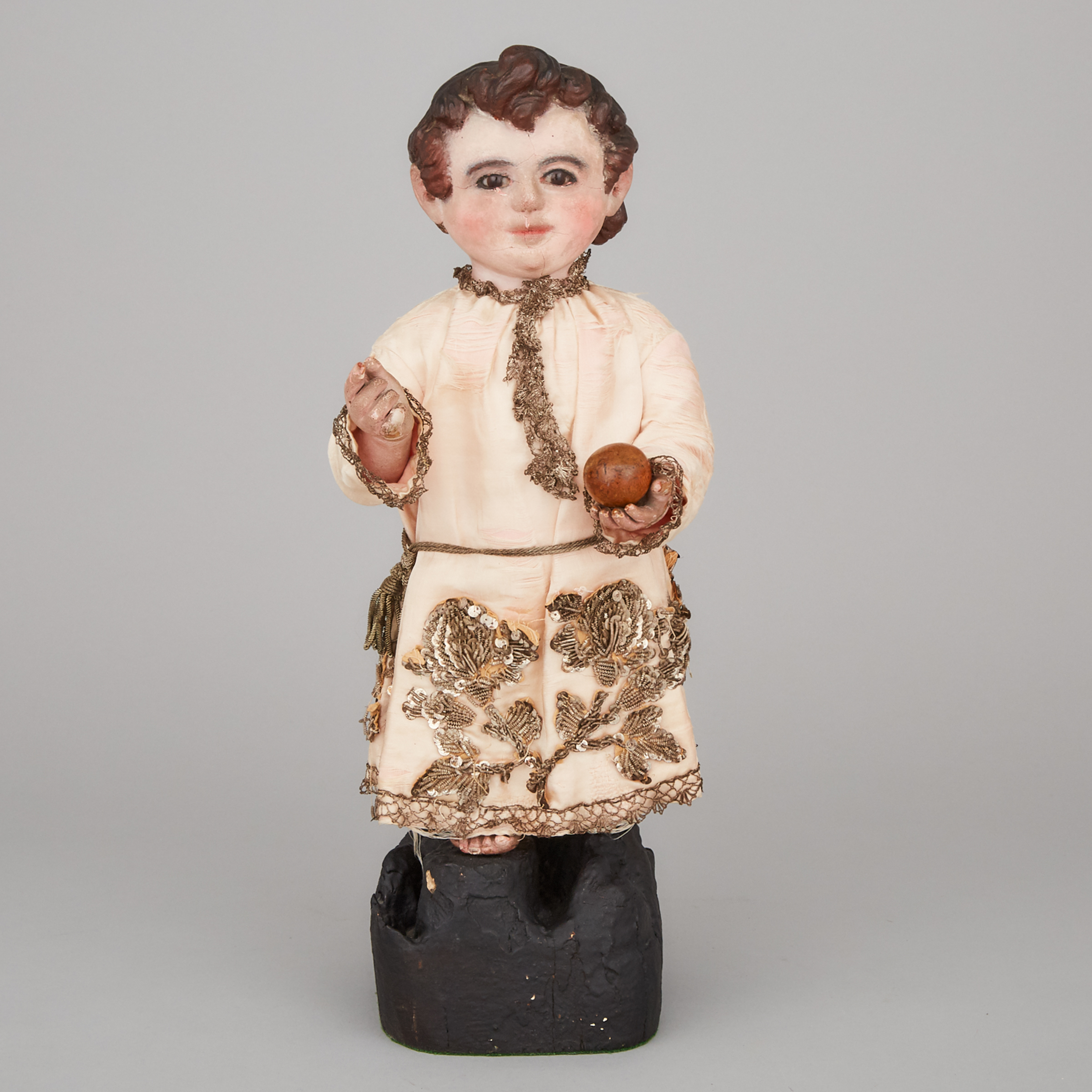 Continental Carved and Polychromed Figure of the Infant Jesus of Prague, early 19th century