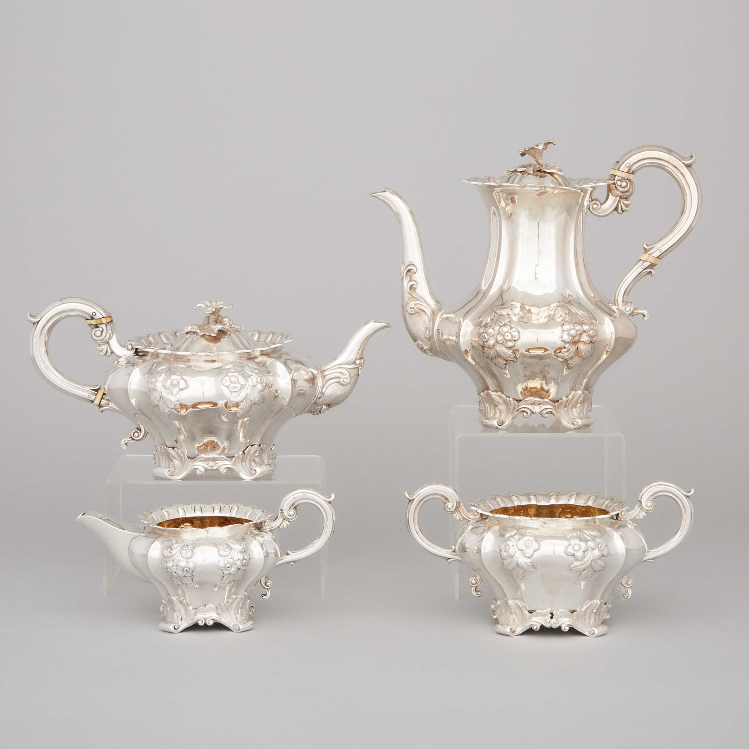 William IV Silver Tea and Coffee Service, Benjamin Stephens, London, 1835