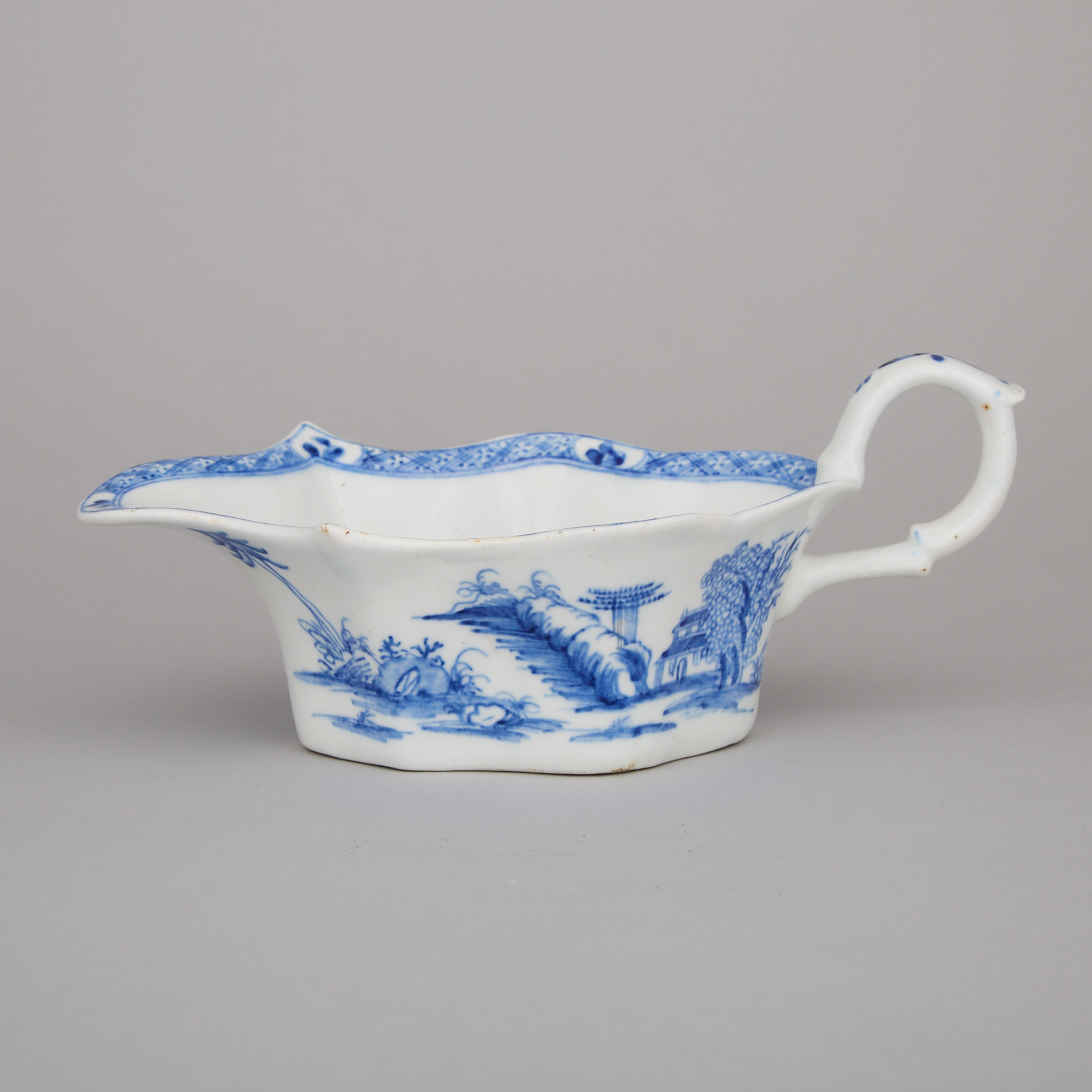 Bow 'Desirable Residence' Pattern Sauce Boat, c.1755