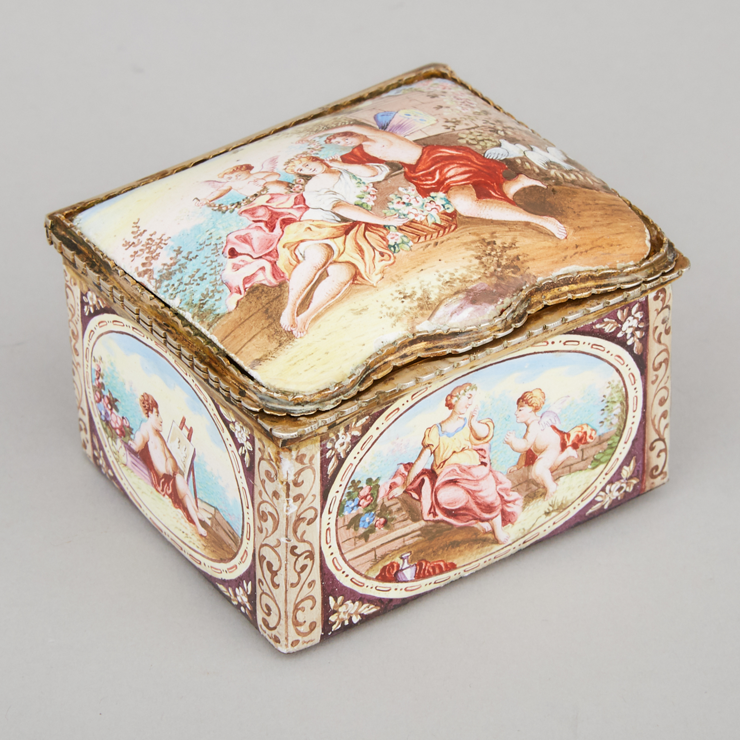 Viennese Enamel Dresser Box, 19th century