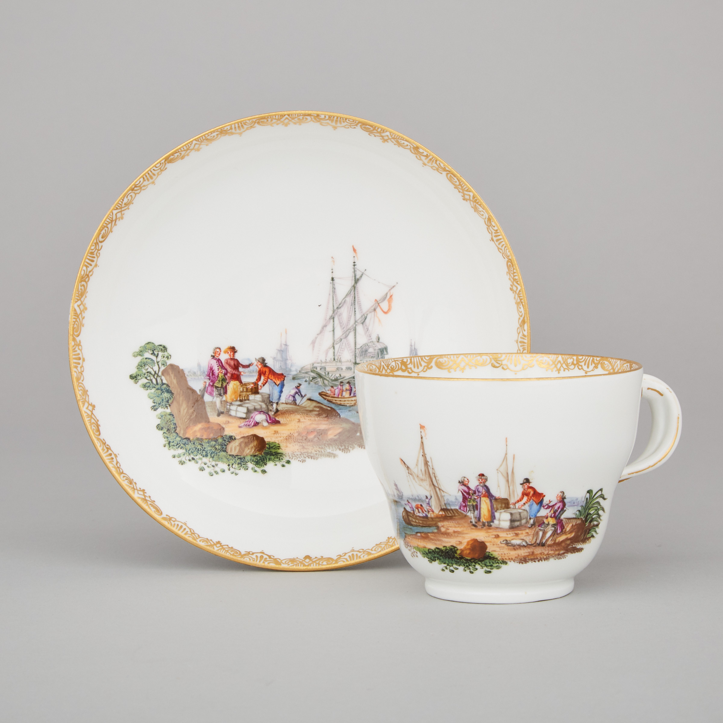 Meissen Cup and Saucer, 19th century
