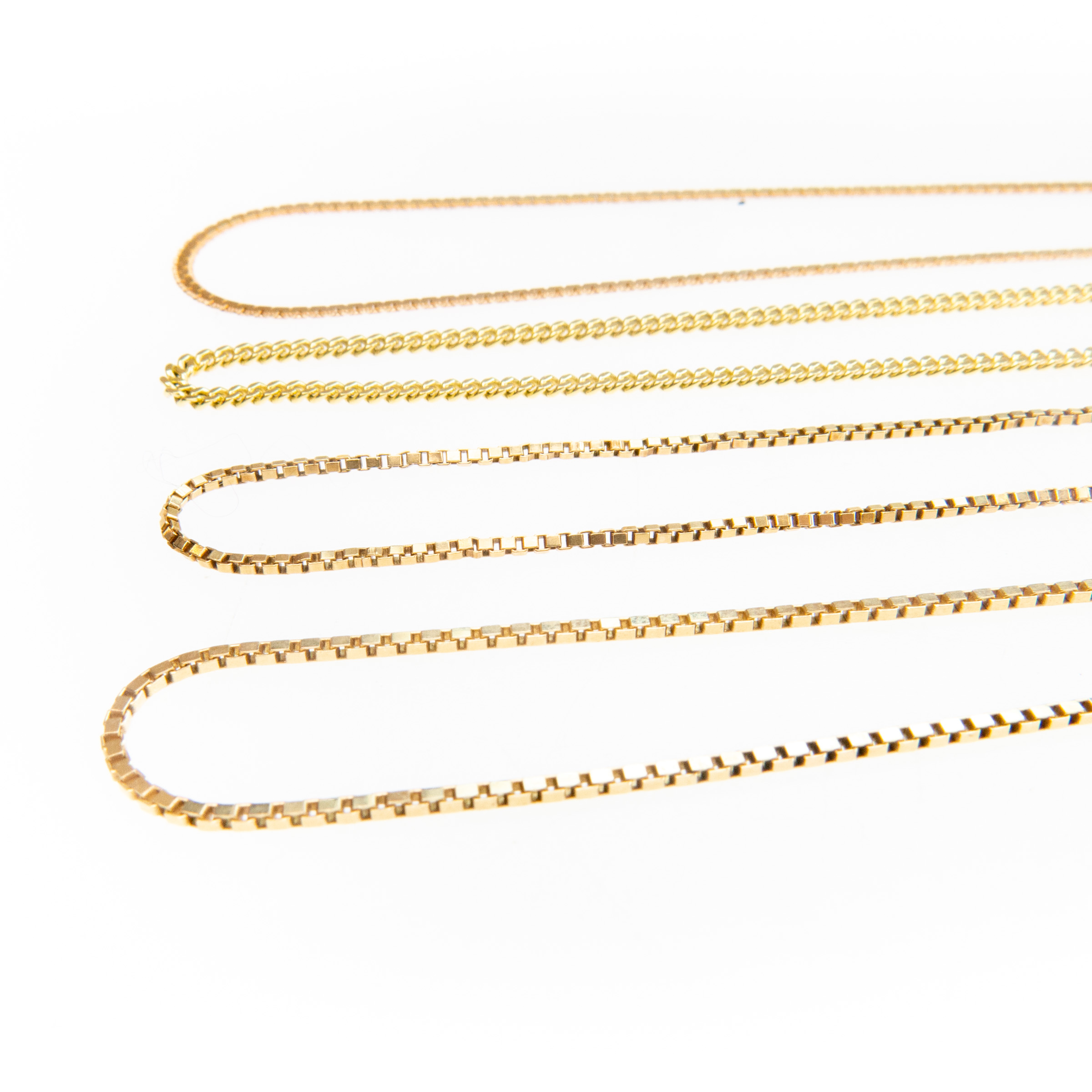 4 X 10K Yellow Gold Necklaces
