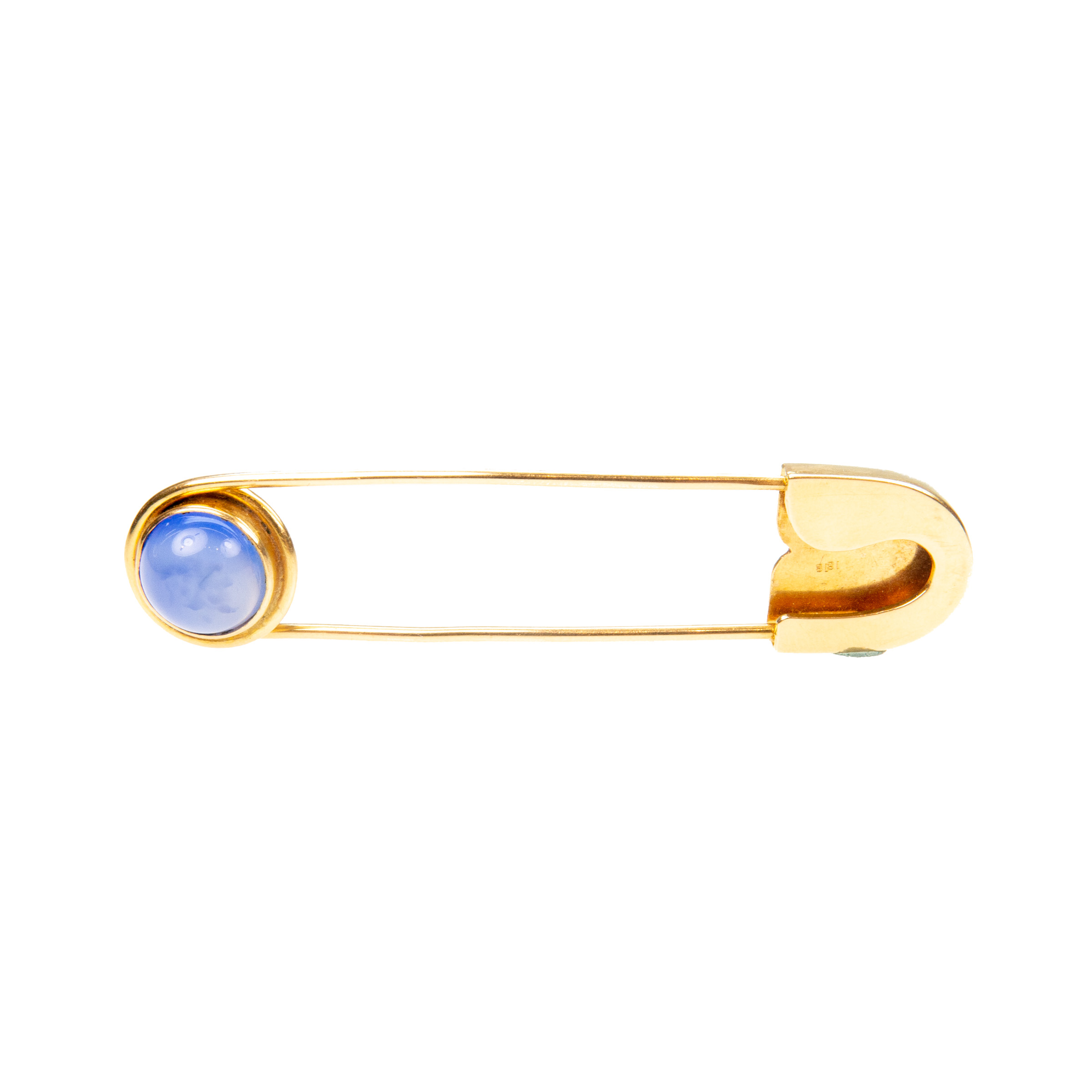 18k Yellow Gold Safety Pin Brooch