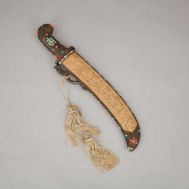 A Tibetan Bone Inlaid Dagger